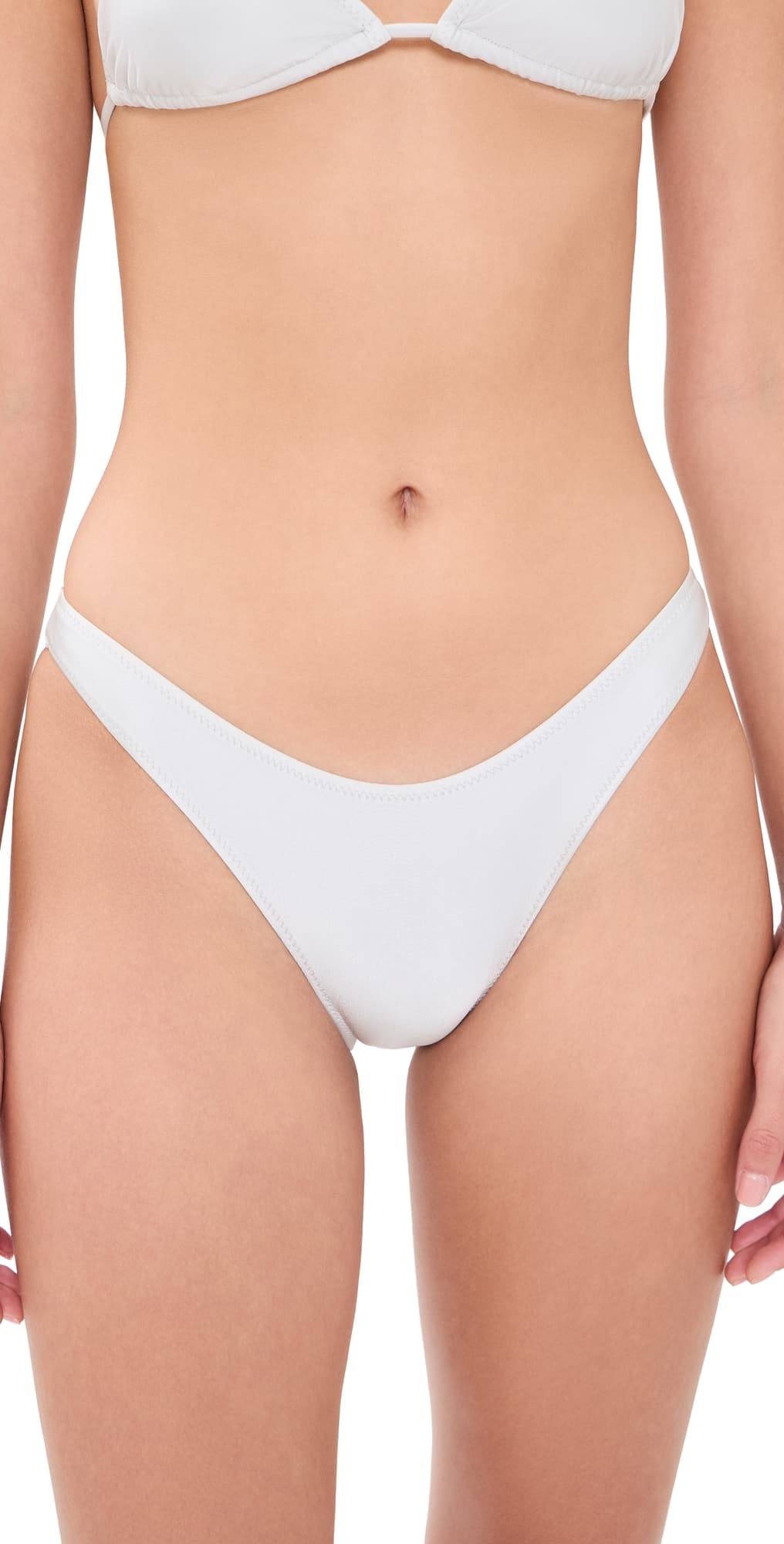 Frankies Bikinis Dove Satin Bikini Bottoms Moon