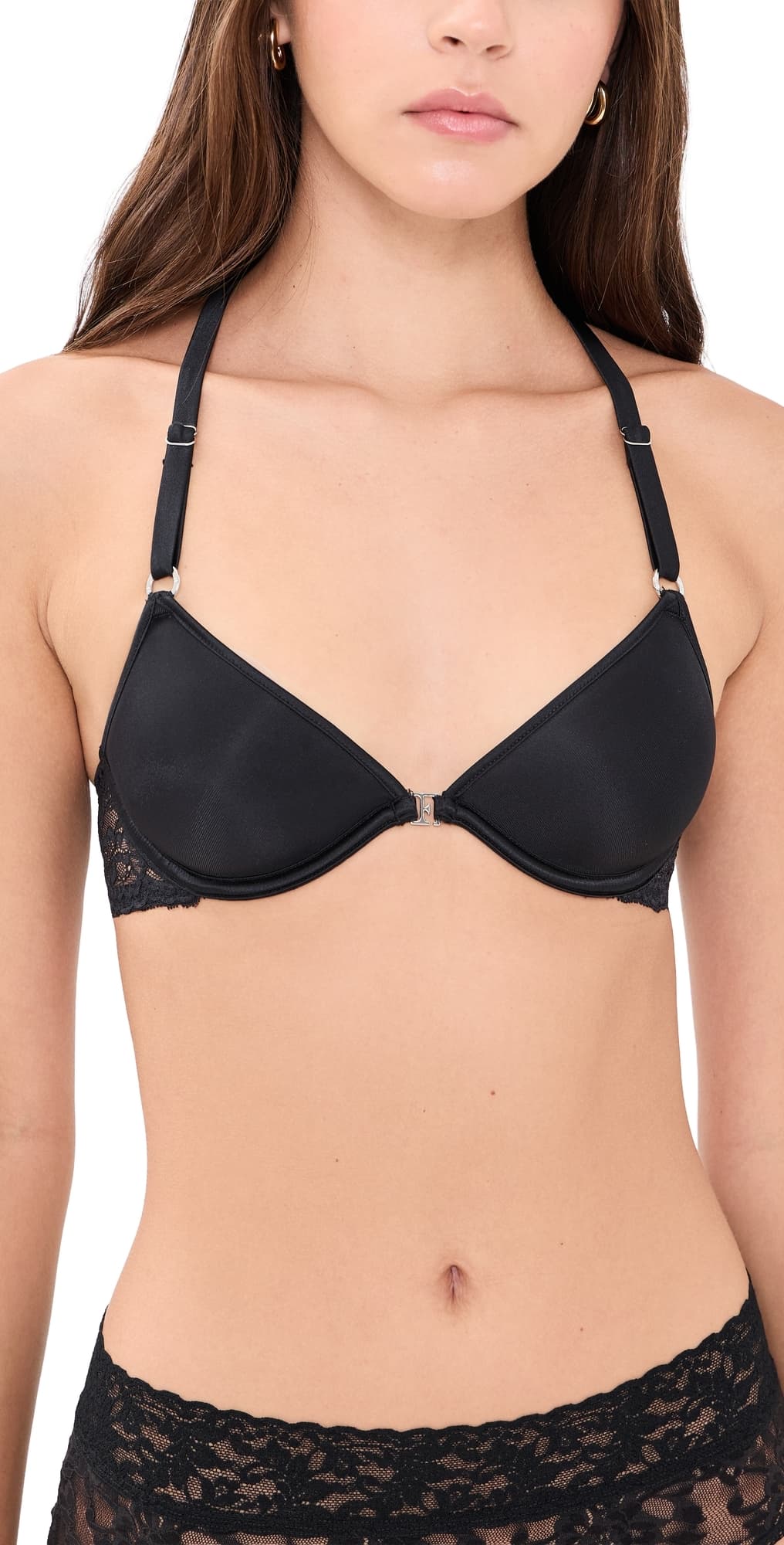 Fleur du Mal Bianca Lace Spacer Racerback Bra Black