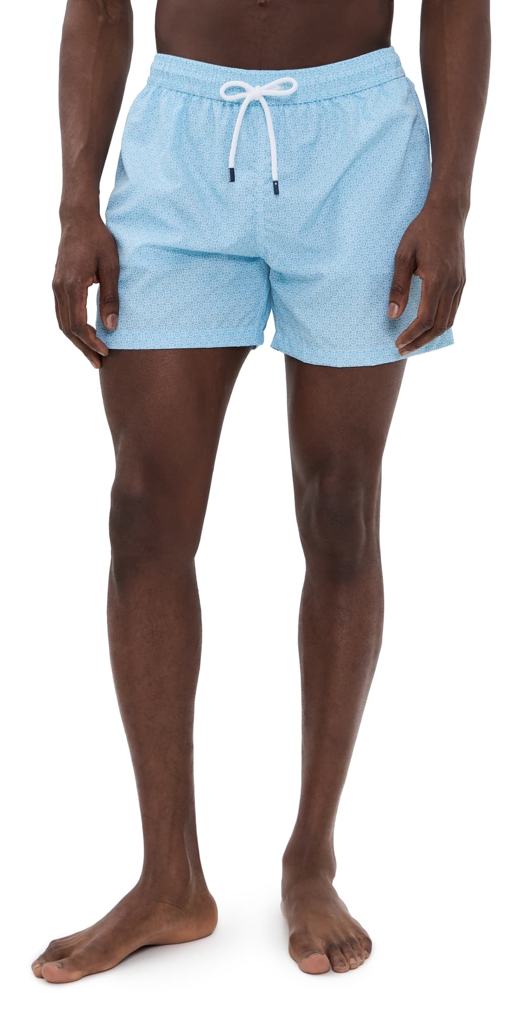 Fedeli Madeira Swim Trunks 5 Teal Circular Print