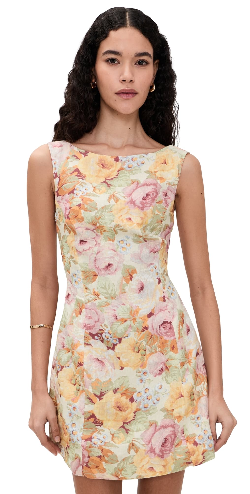 FAITHFULL Sofia Linen Mini Dress Giardino