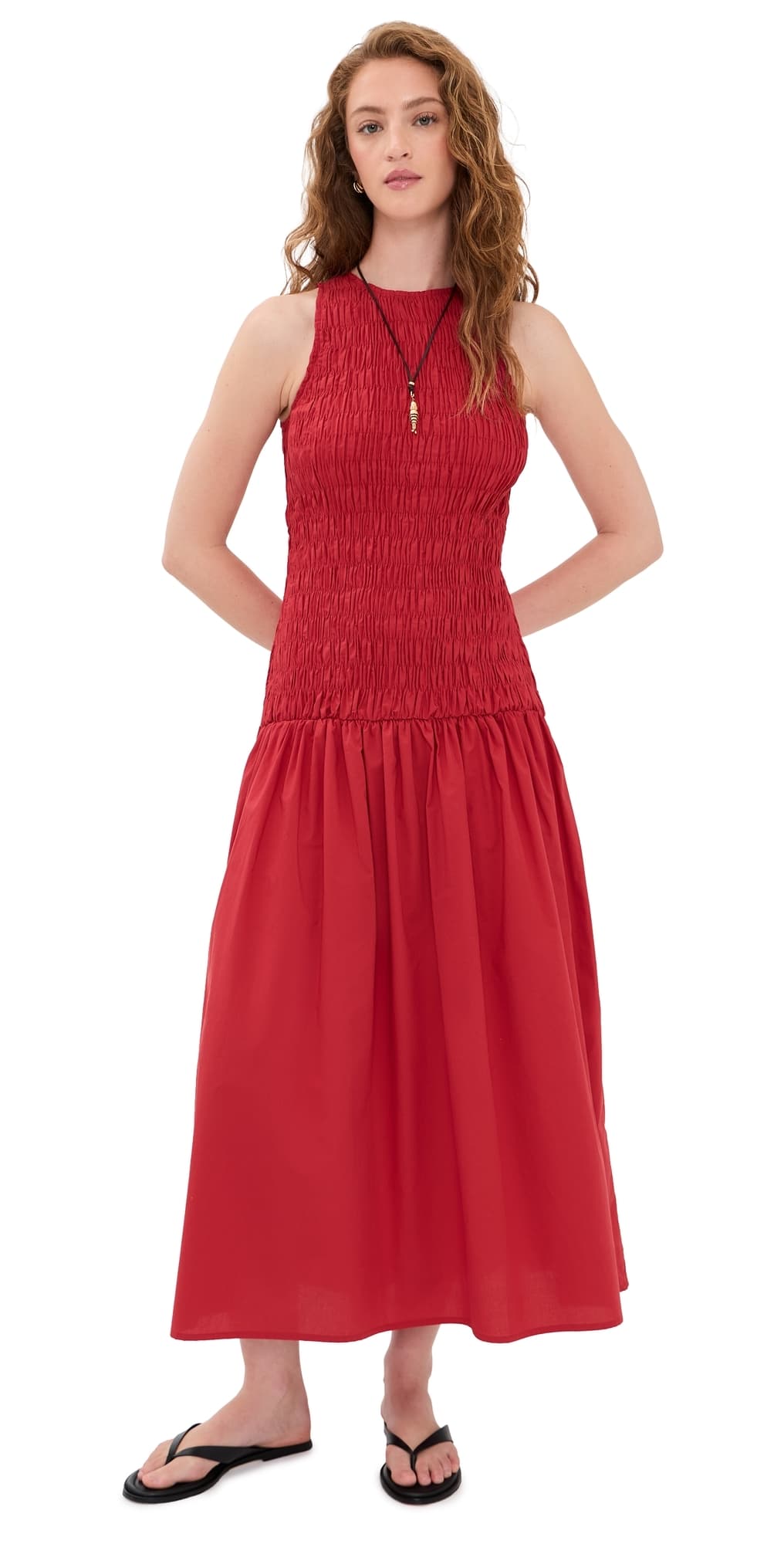FAITHFULL Sanchia Midi Dress Chilli