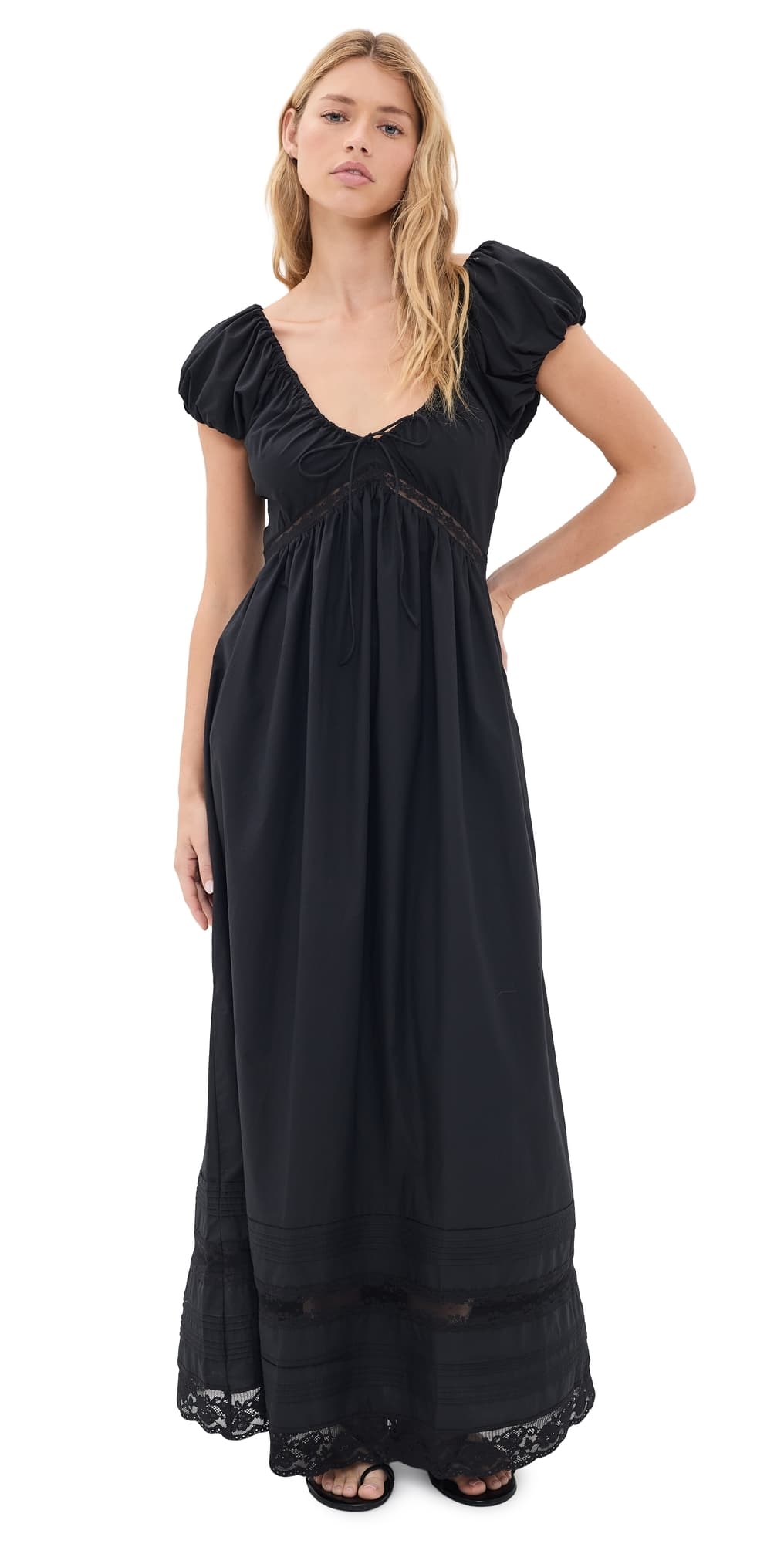 FAITHFULL Elodia Maxi Dress Mia Lace Black