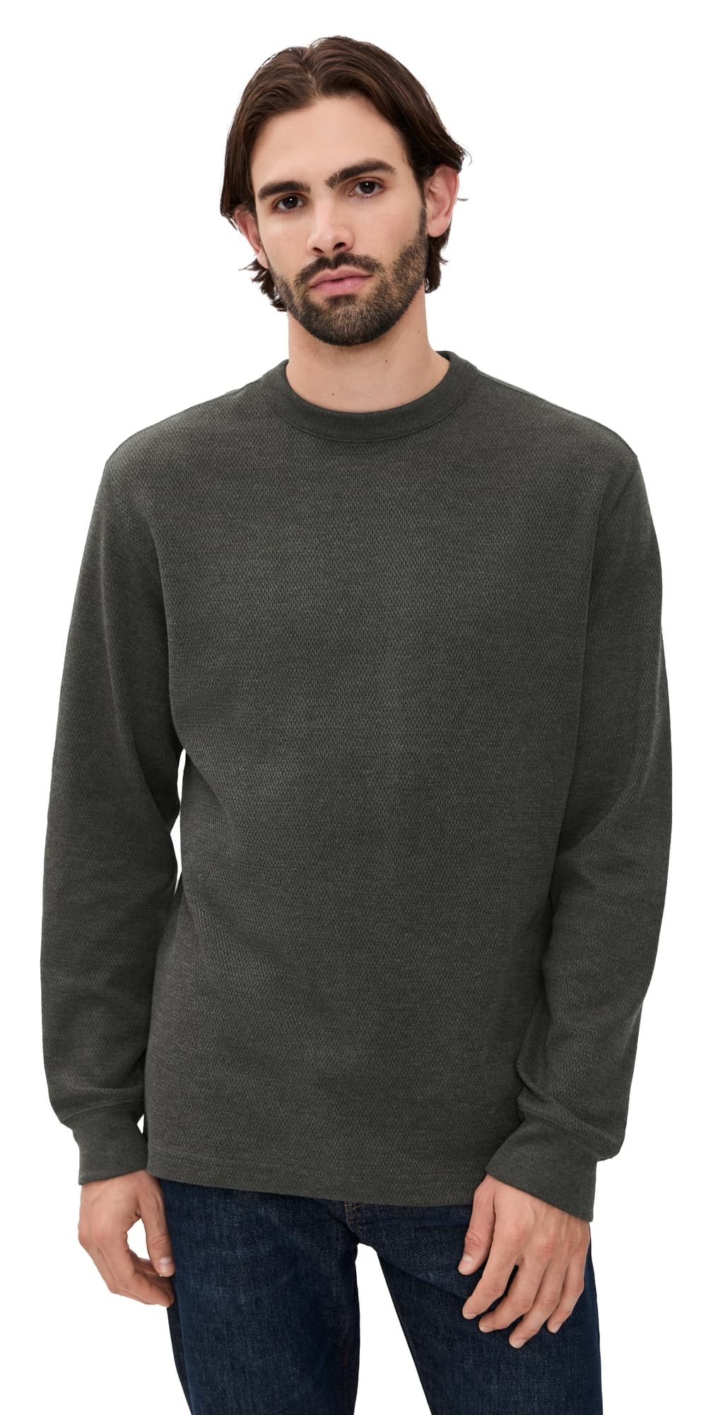 Filson Waffle Knit Thermal Crewneck Charcoal
