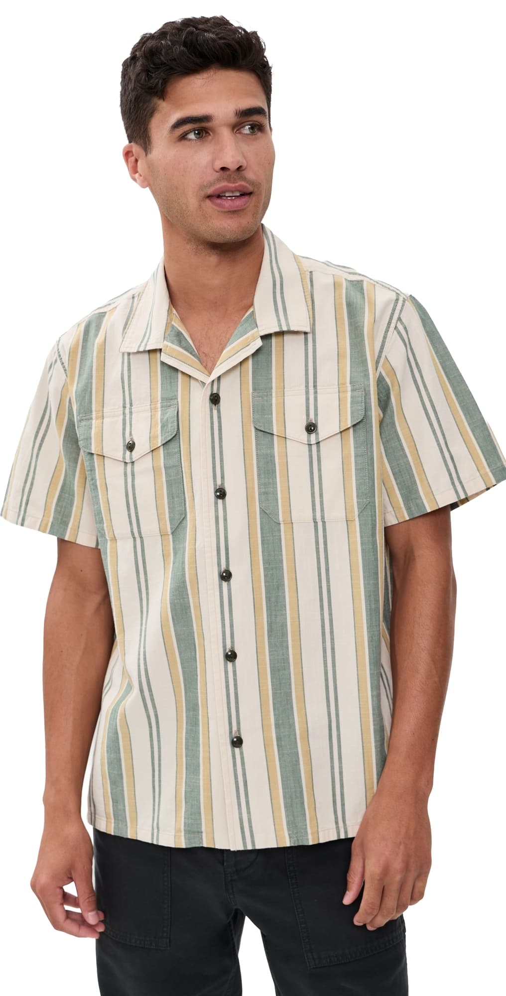 Filson Short Sleeve Chambray Camp Shirt Natural/Khaki