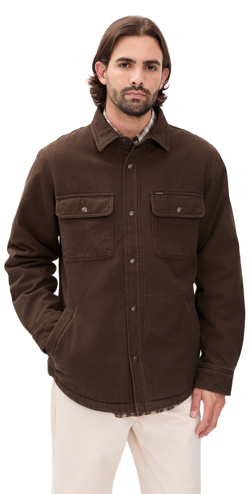 Filson Fleece Lined Shacket Dark Brown
