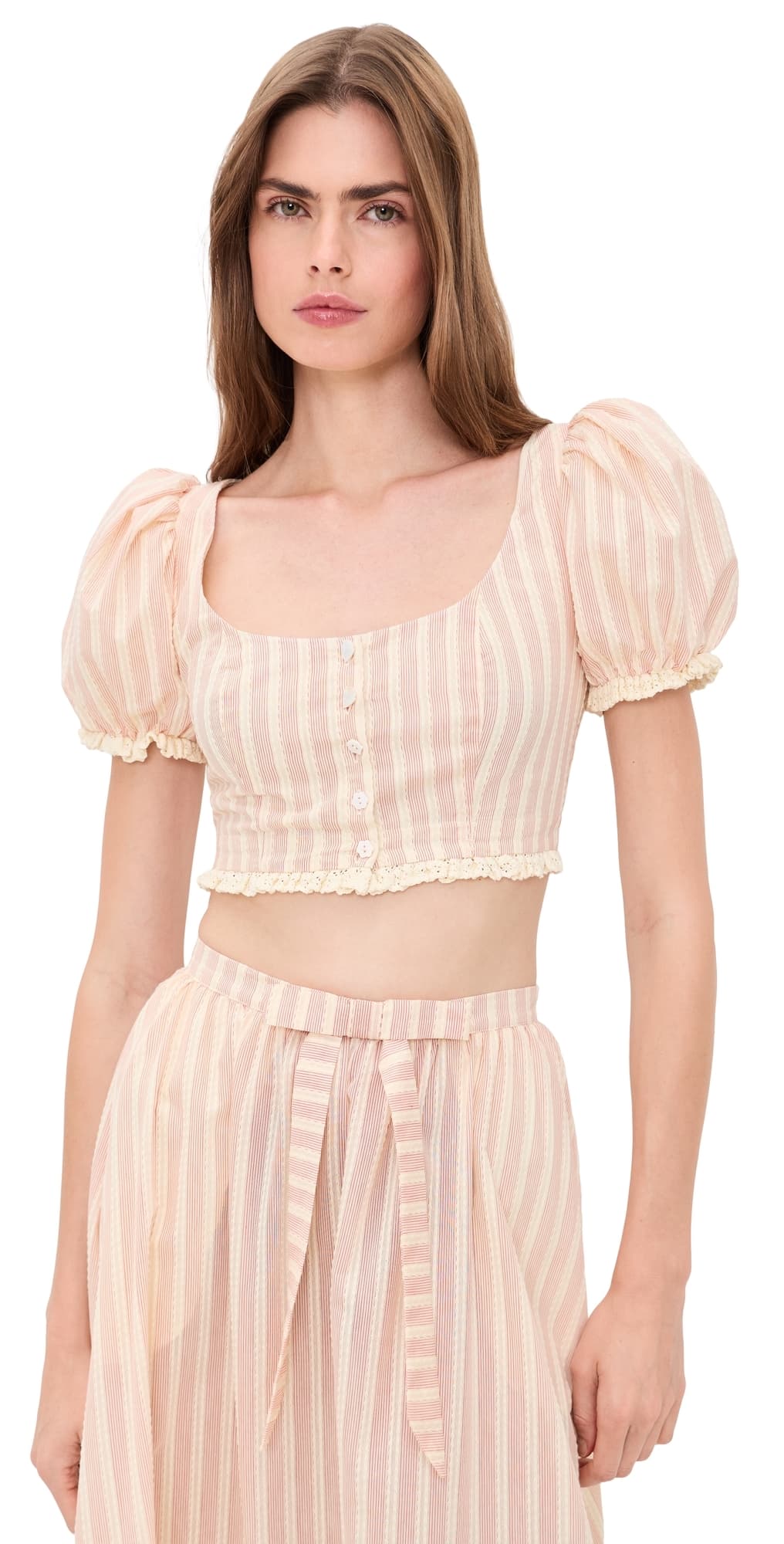 For Love & Lemons Naomi Crop Top Red