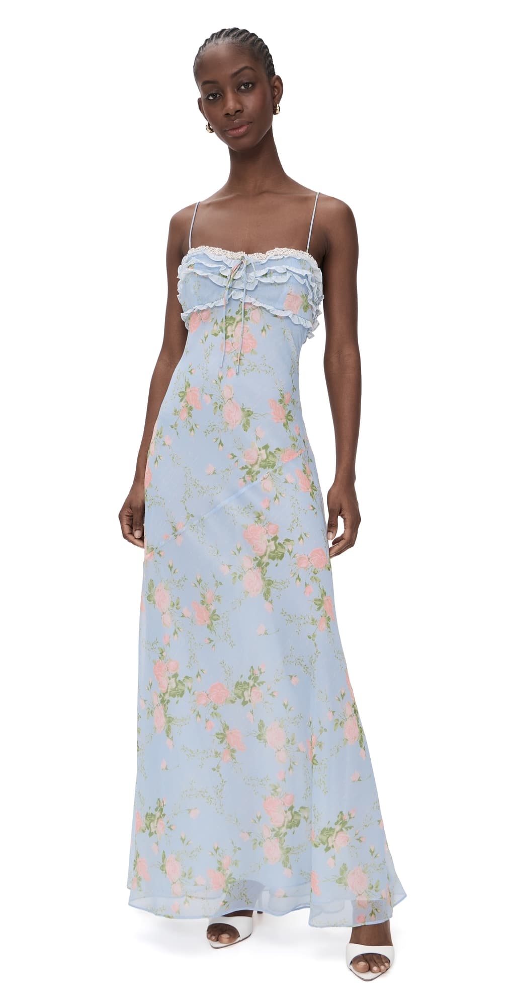 For Love & Lemons Natalie Maxi Dress Blue
