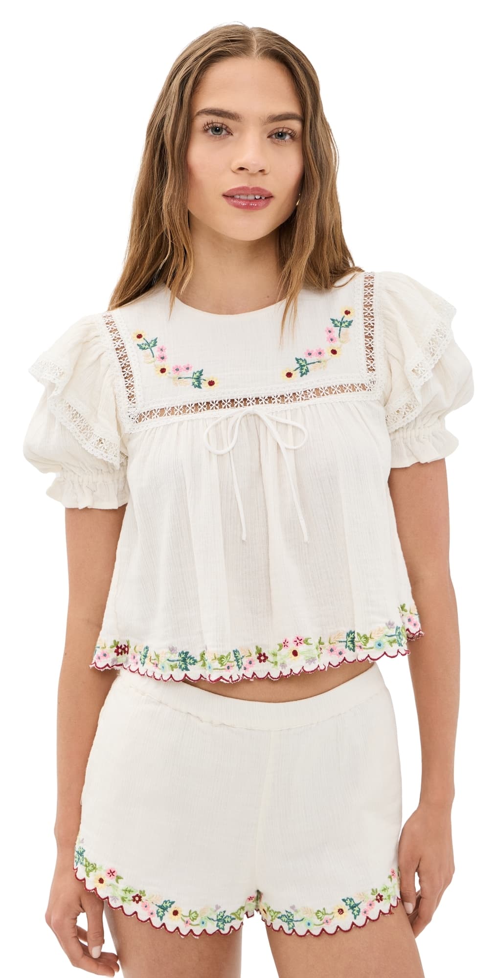 For Love & Lemons Leah Top Cream