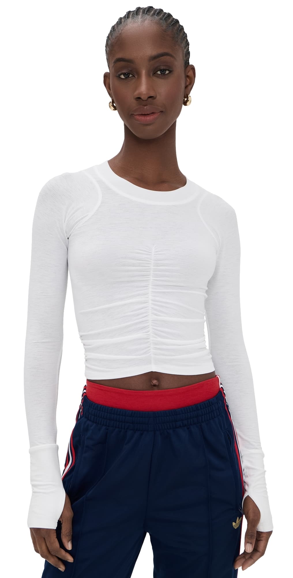 FP Movement Tempo Ruched Long Sleeve Tee White