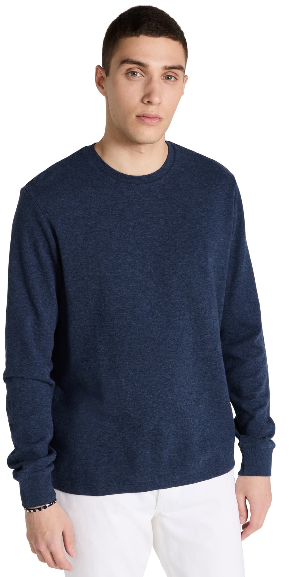 FRAME Duo Fold Long Sleeve Crew Heather Midnight