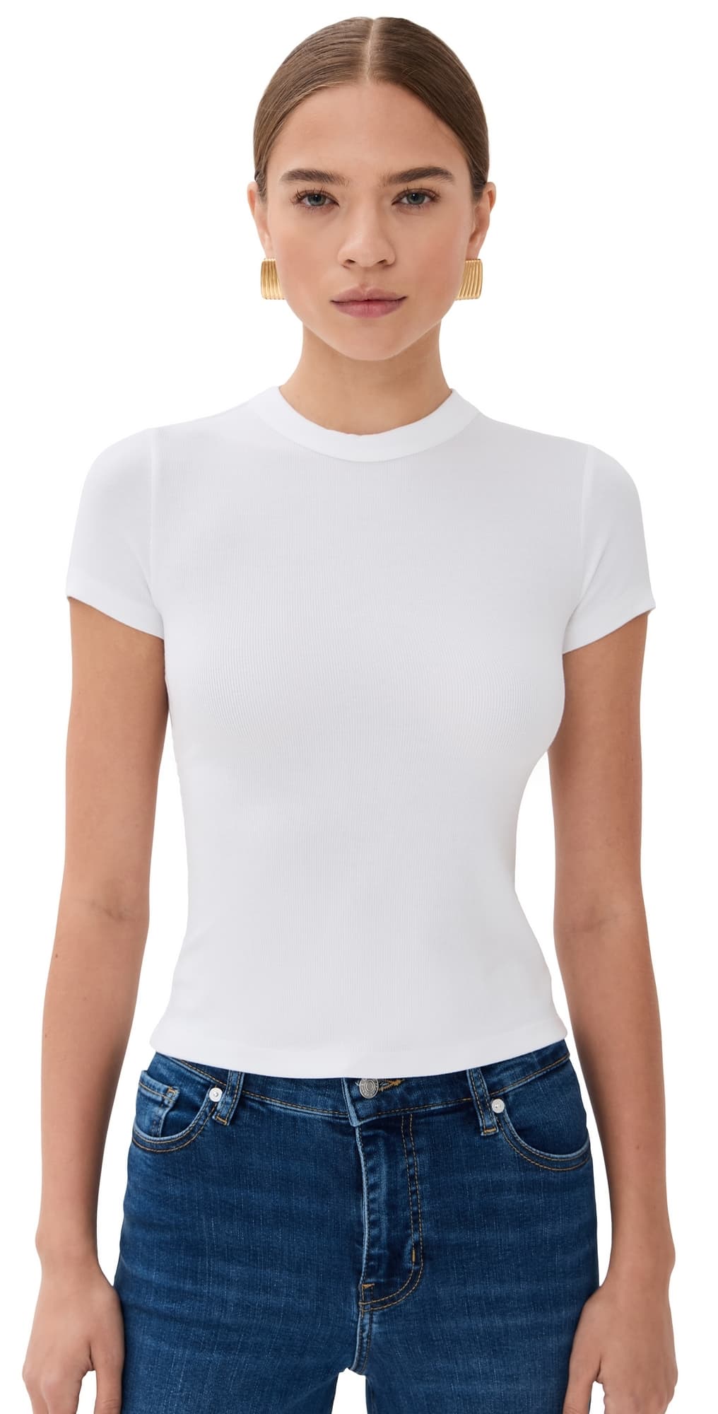 FRAME The Rib Baby Tee White