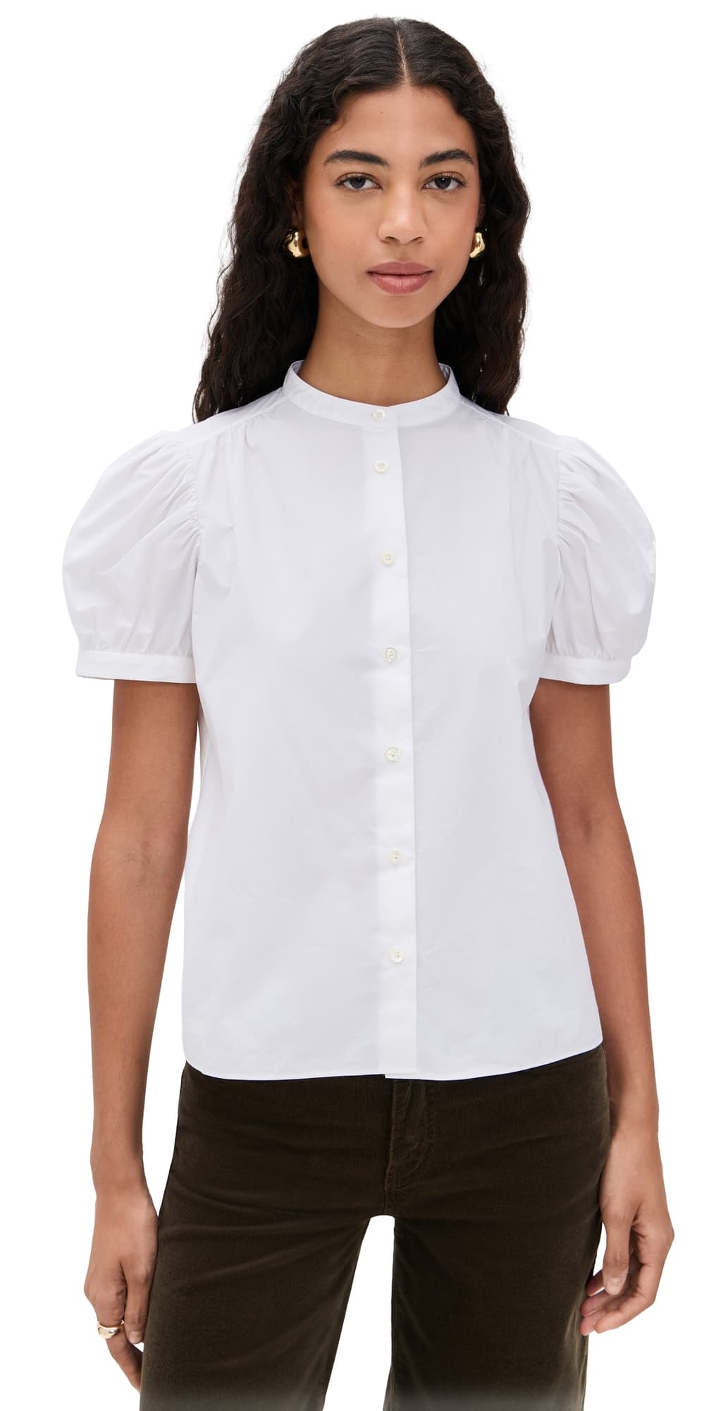 FRAME The Gathered Top White