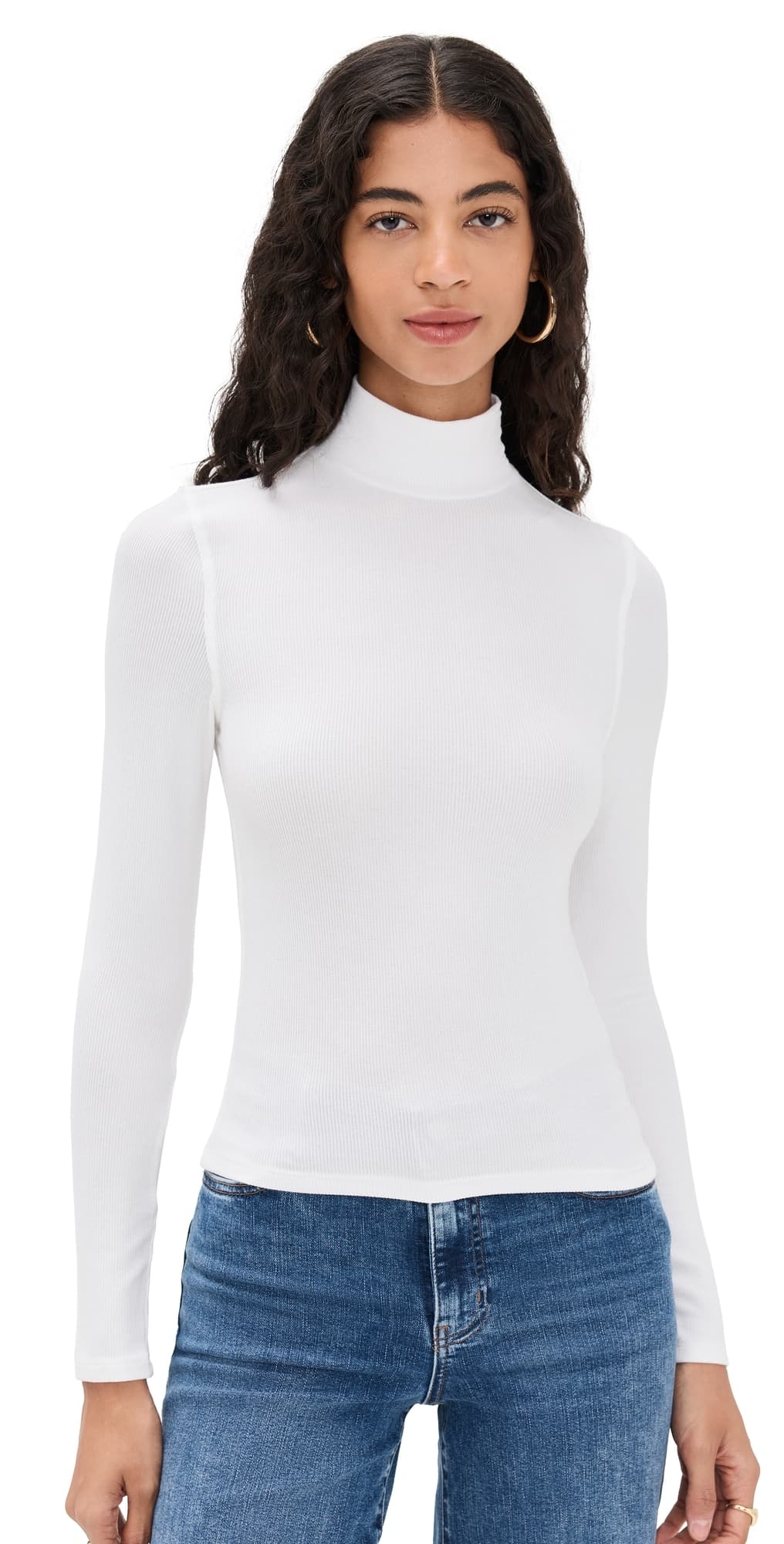 FRAME Rib Turtleneck White