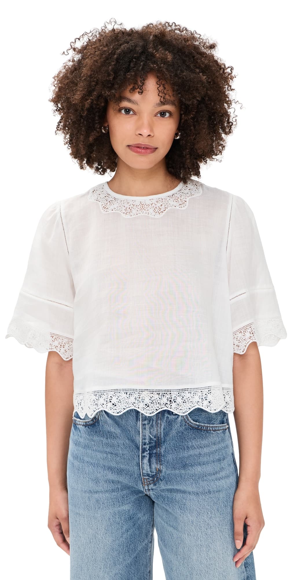FRAME The Embroidered Top White