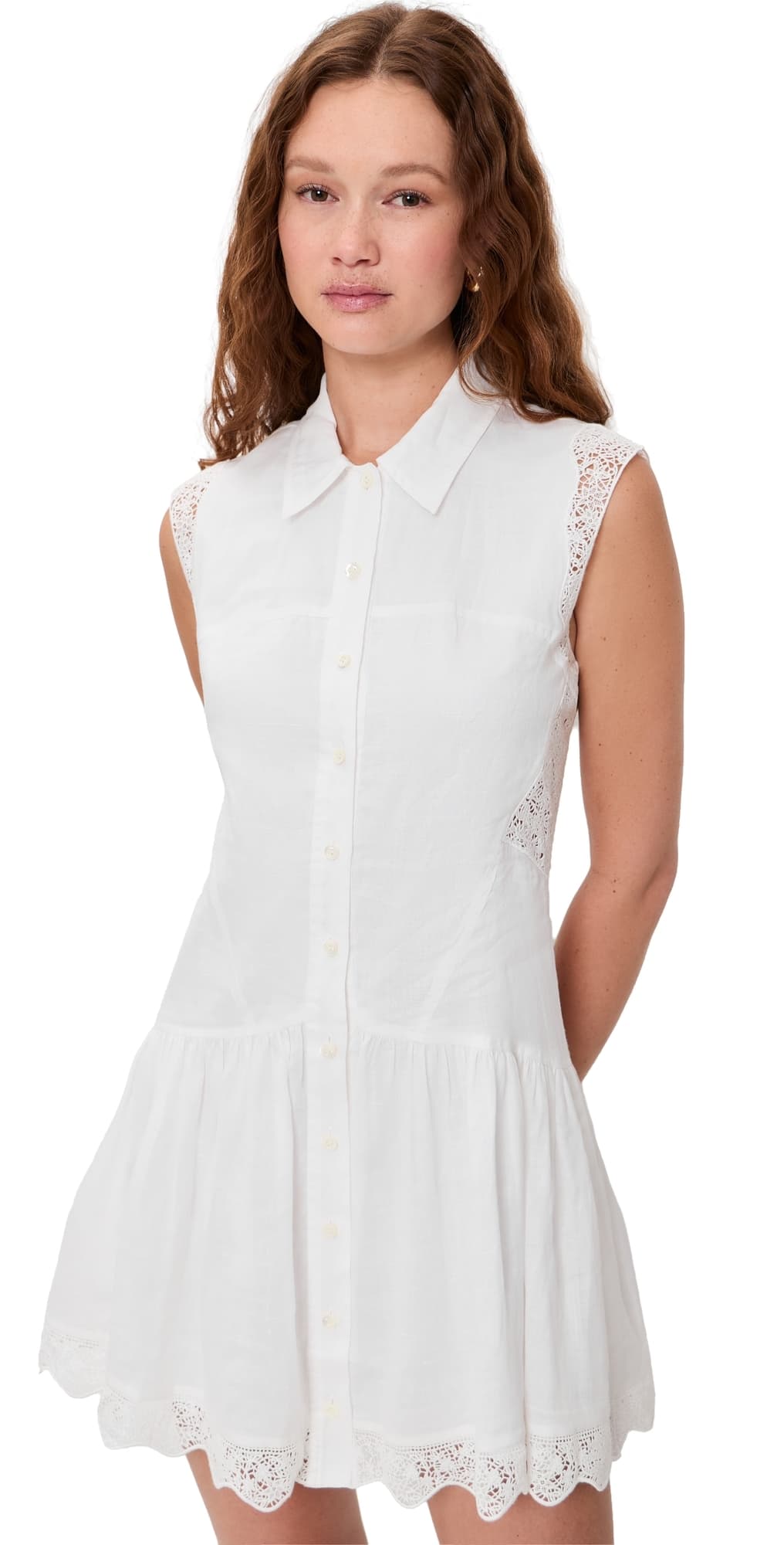 FRAME The Embroidered Day Dress White