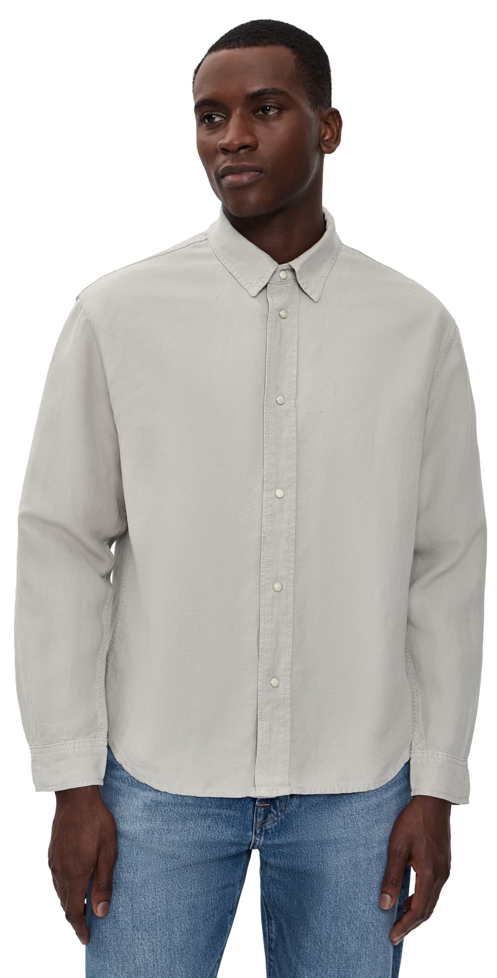 FRAME Long Sleeve Classic Shirt Light Stone