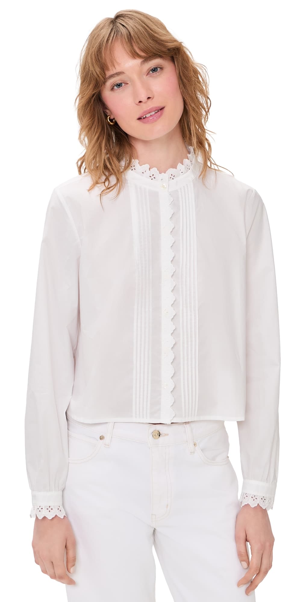 FRAME The Keepsake Pintuck Blouse White