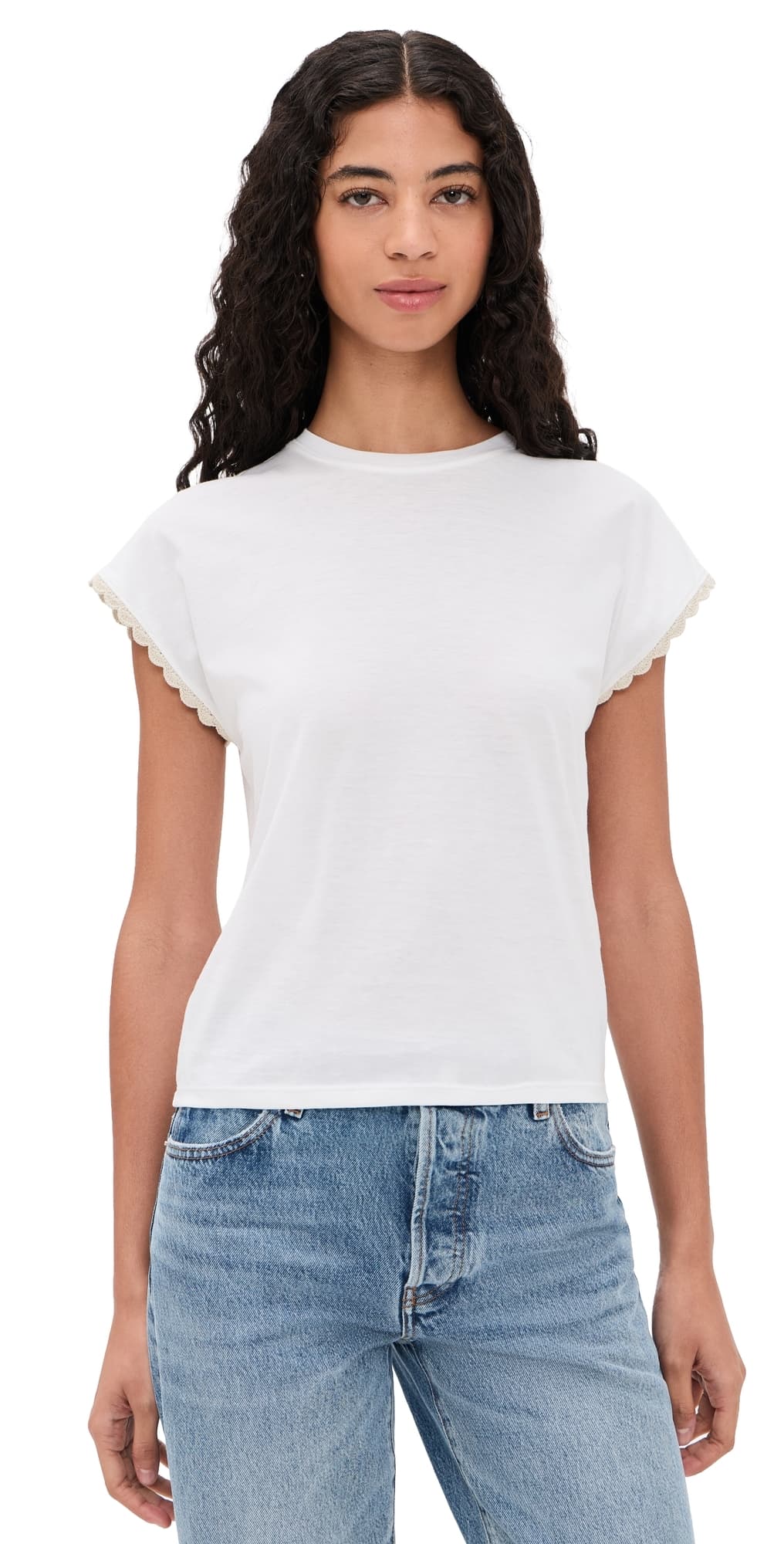 FRAME The Crochet Muscle Tee White