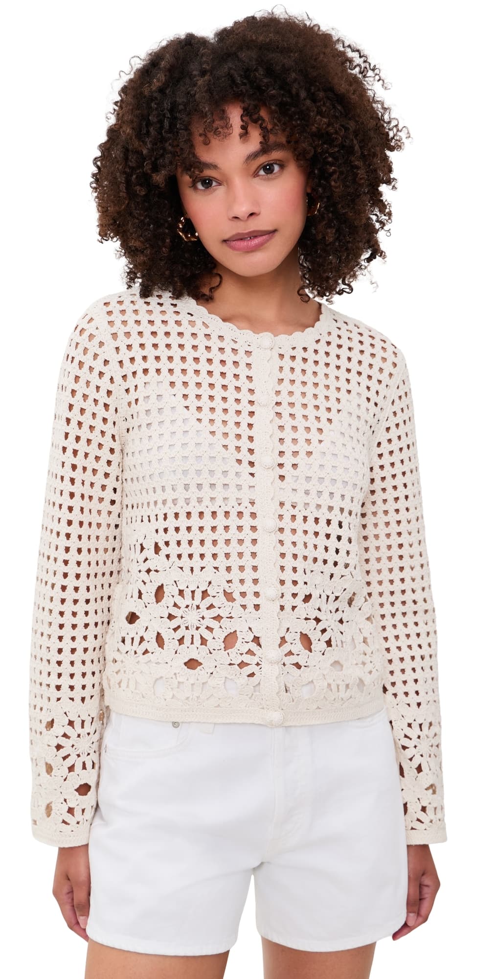 FRAME The Postcard Cardigan Cream