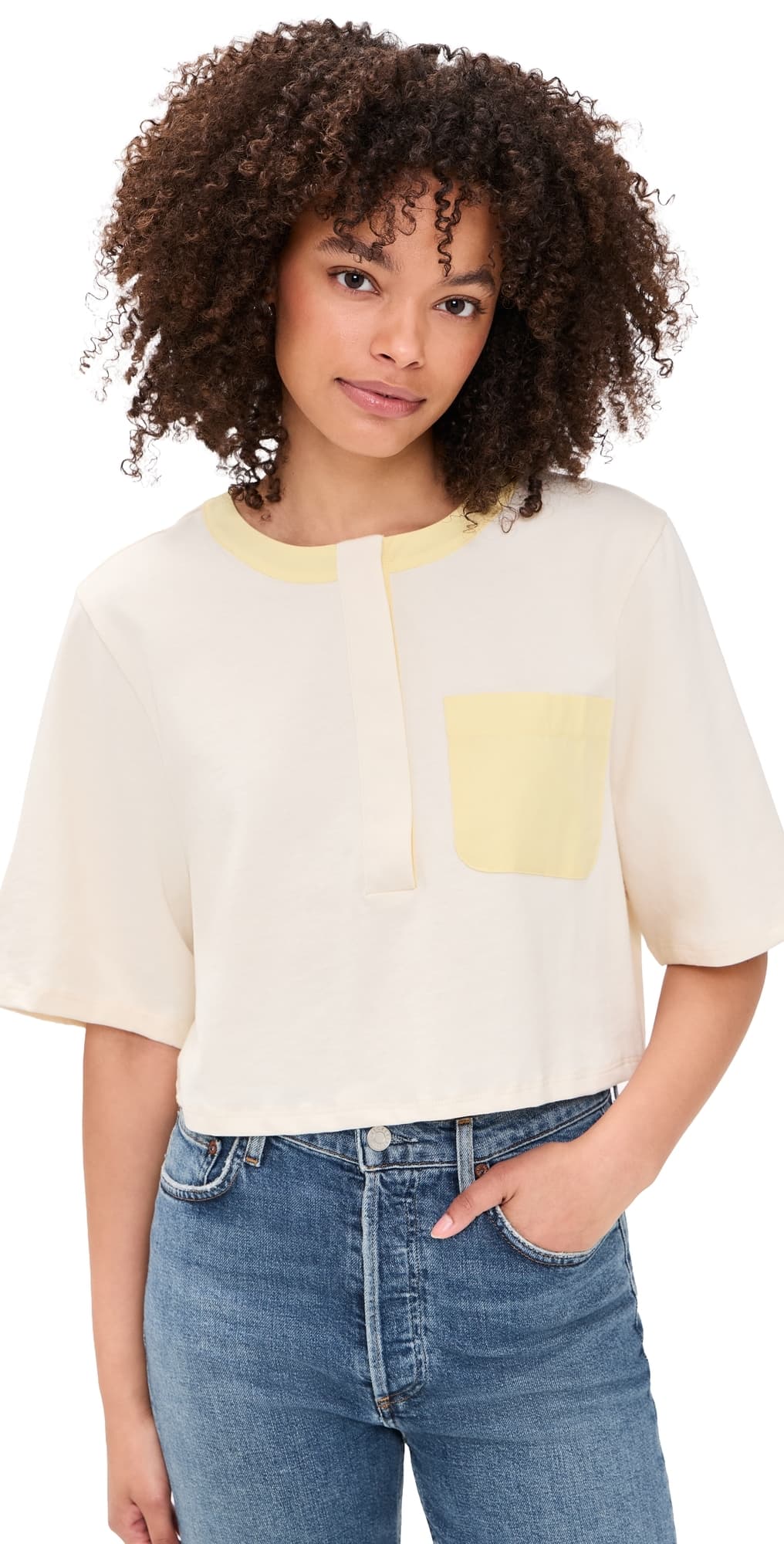 FRAME The Bodega Tee Lemon Multi