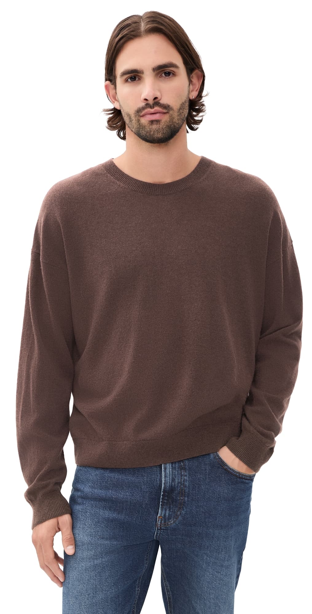 FRAME Lightweight Cashmere Sweater Deep Brown