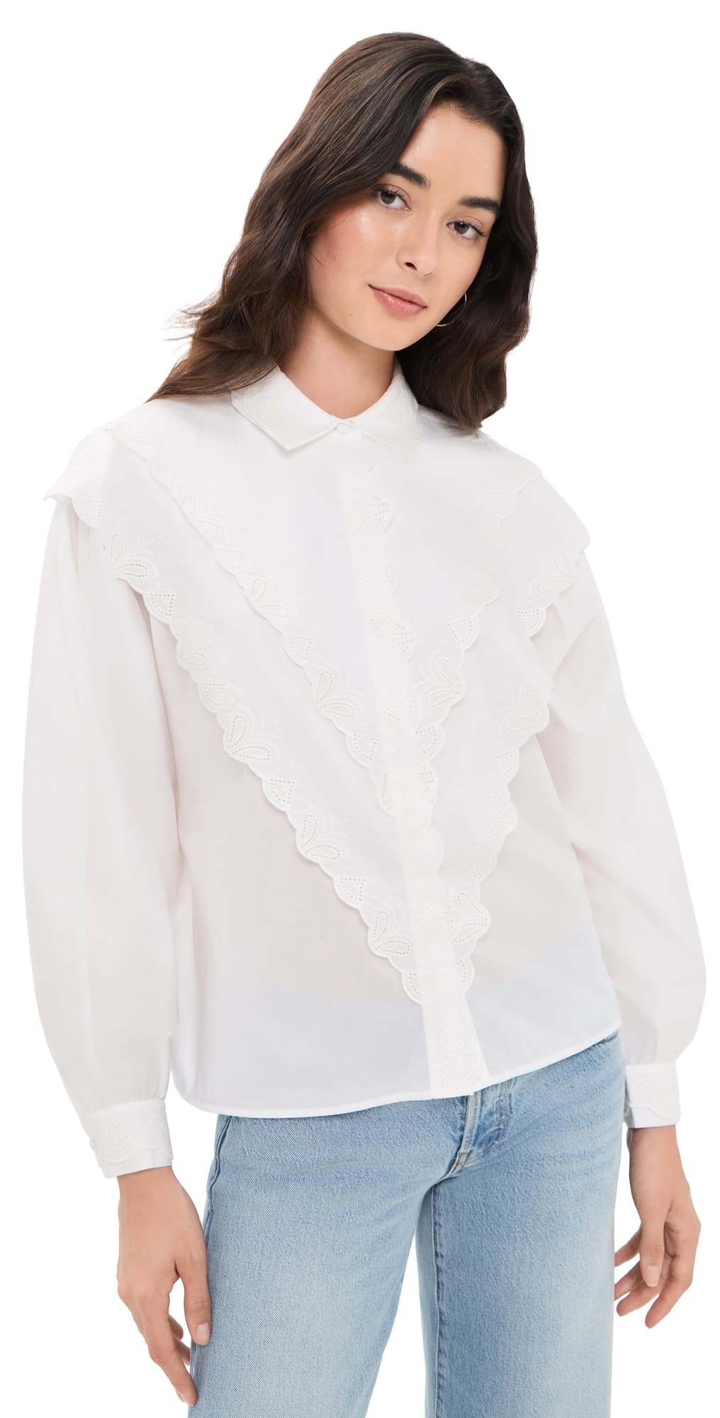 FRAME The Poplin Equestrian Shirt White