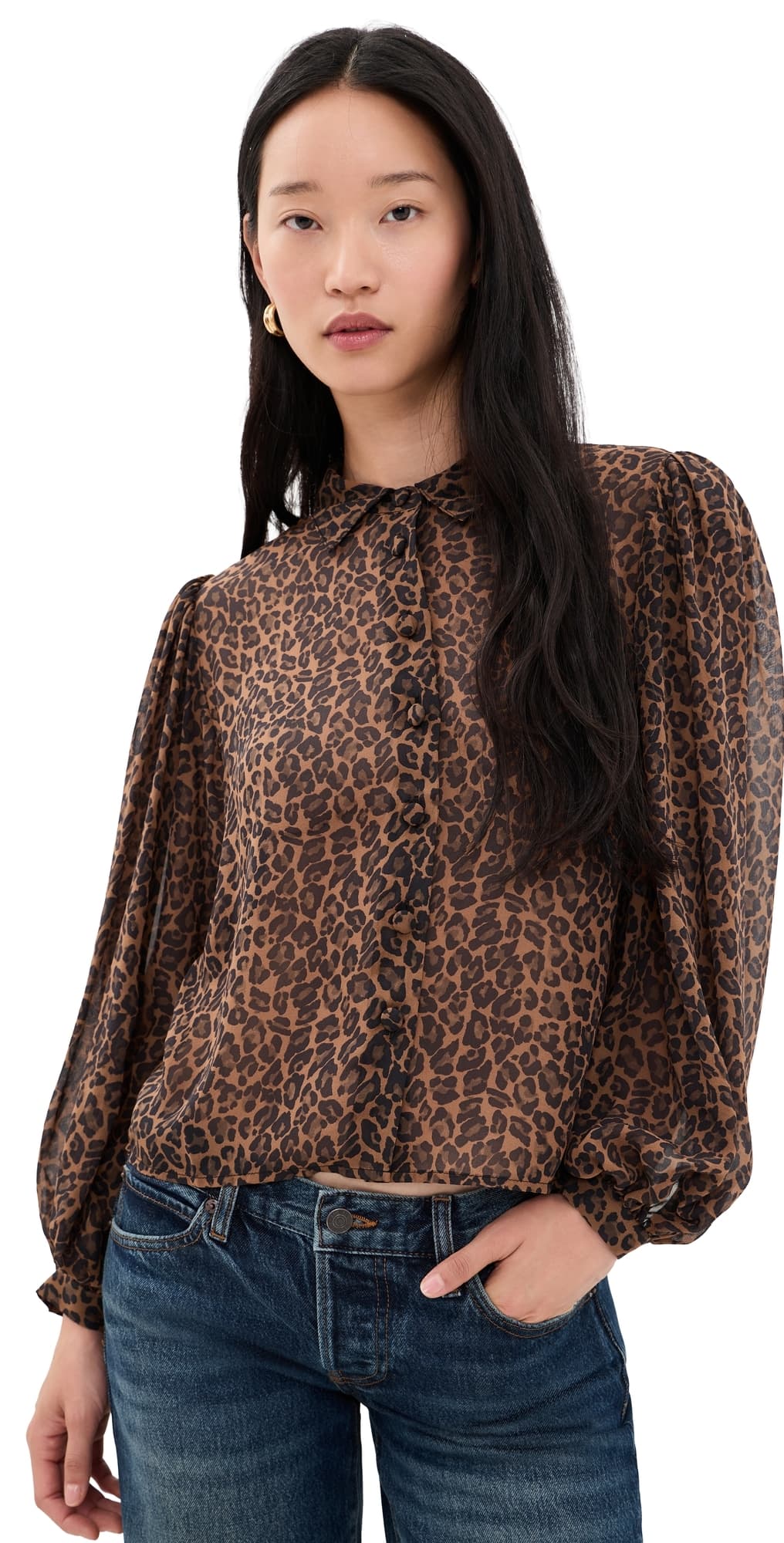 FRAME The Silk Prairie Shirt Light Leopard Multi