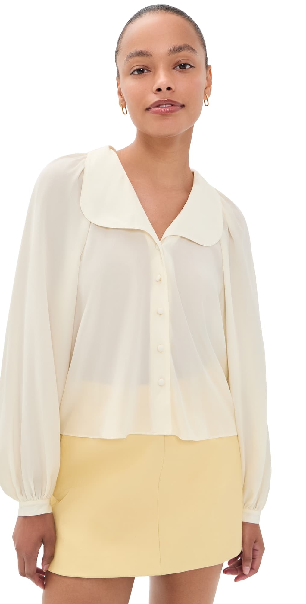FRAME The Silk Gala Shirt Cream