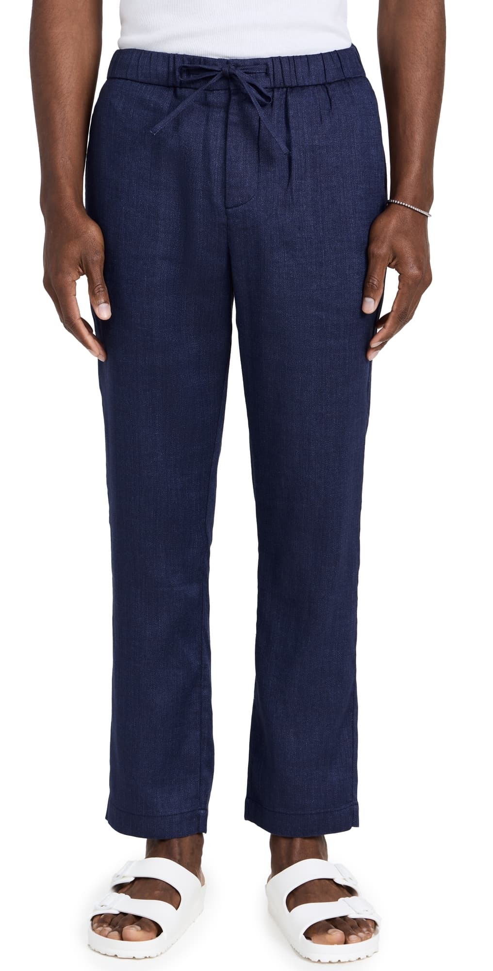 Frescobol Carioca Oscar Linen Chinos Navy