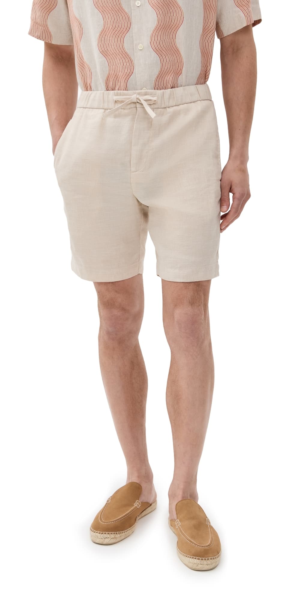 Frescobol Carioca Felipe Linen Shorts 8 Sand