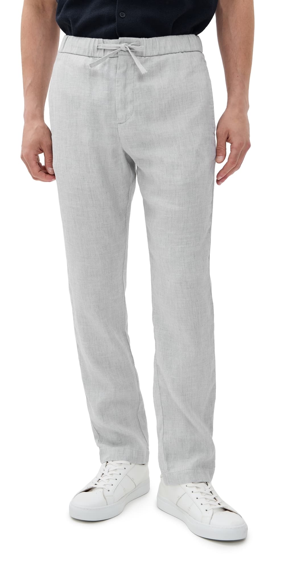 Frescobol Carioca Oscar Linen Chinos Light Melange Grey