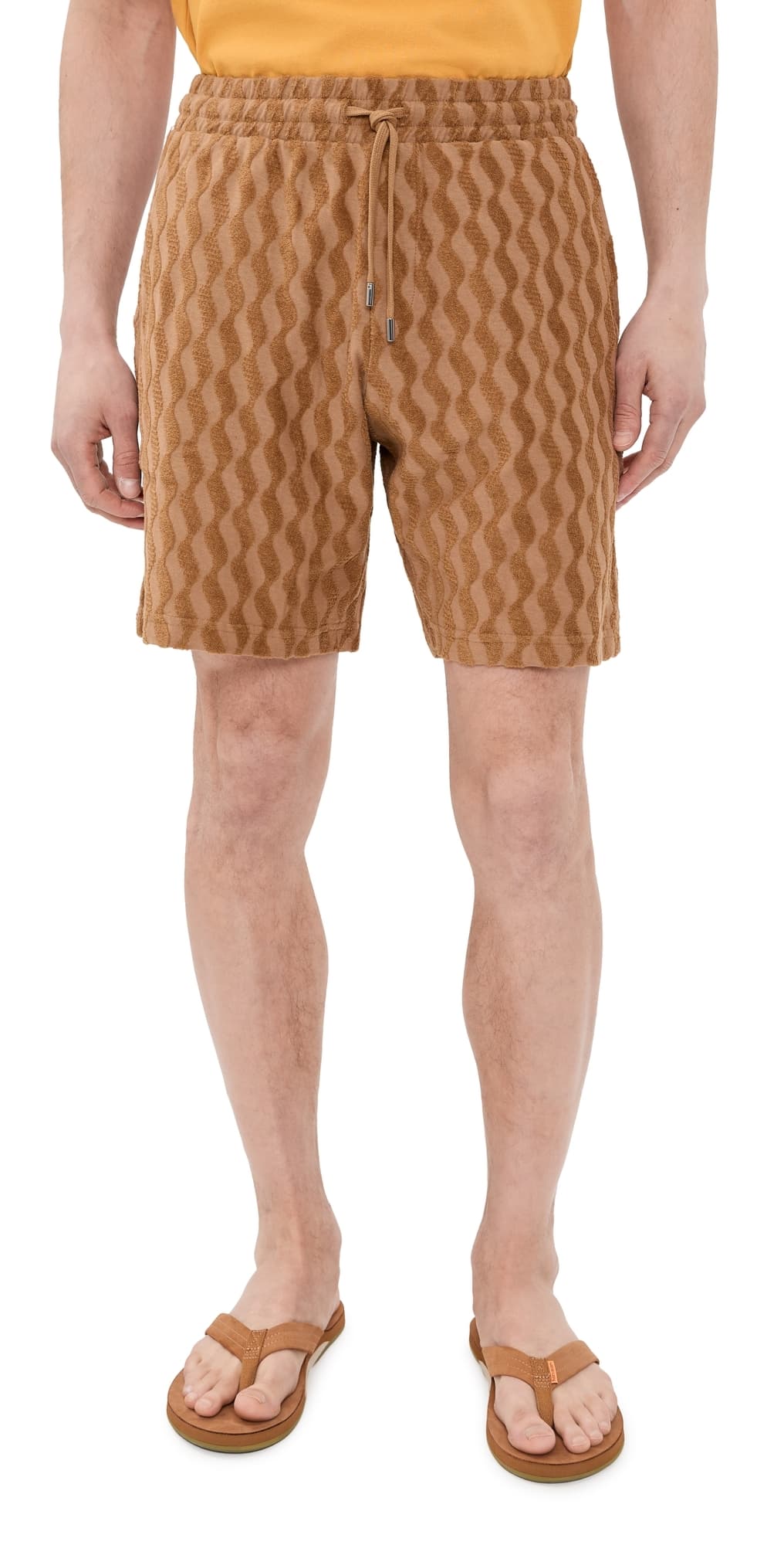 Frescobol Carioca Augusto Listra Jacquard Terry Shorts 8 Caramel