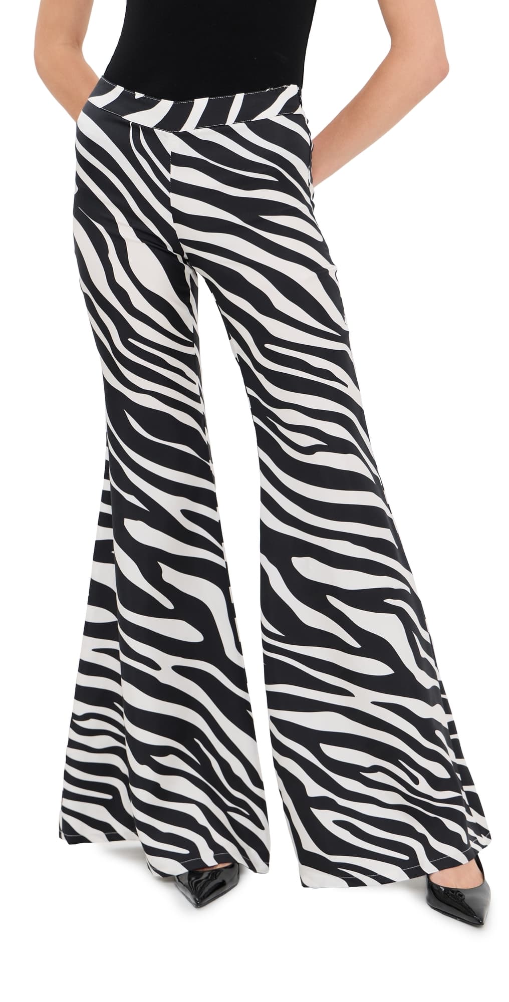 FRANÇOISE Zaoua Silk Pants Black and White