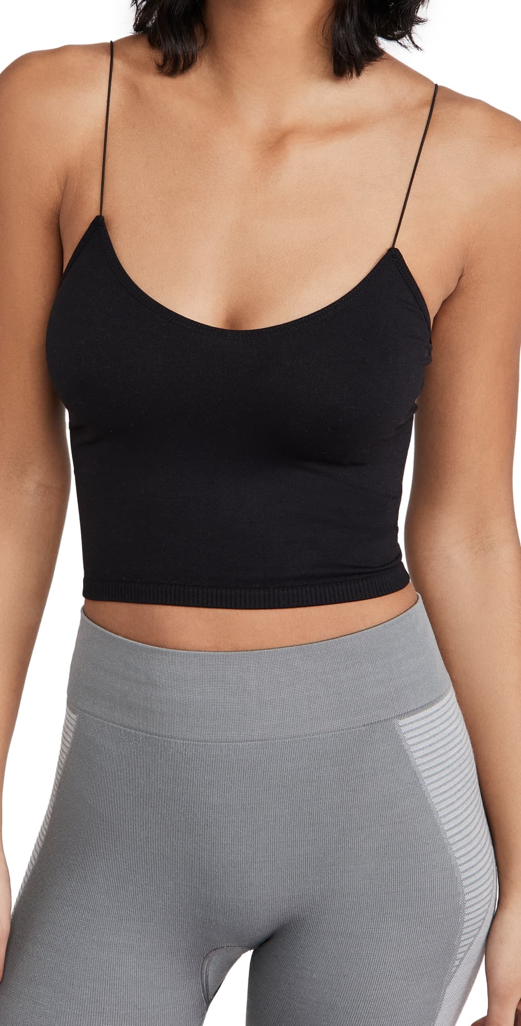 Free People Skinny Strap Seamless Brami Black