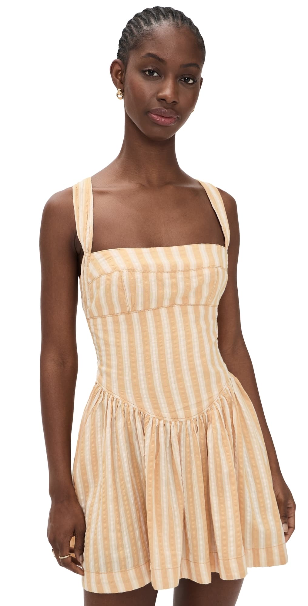 Free People Laurel Mini Dress Neutral Combo