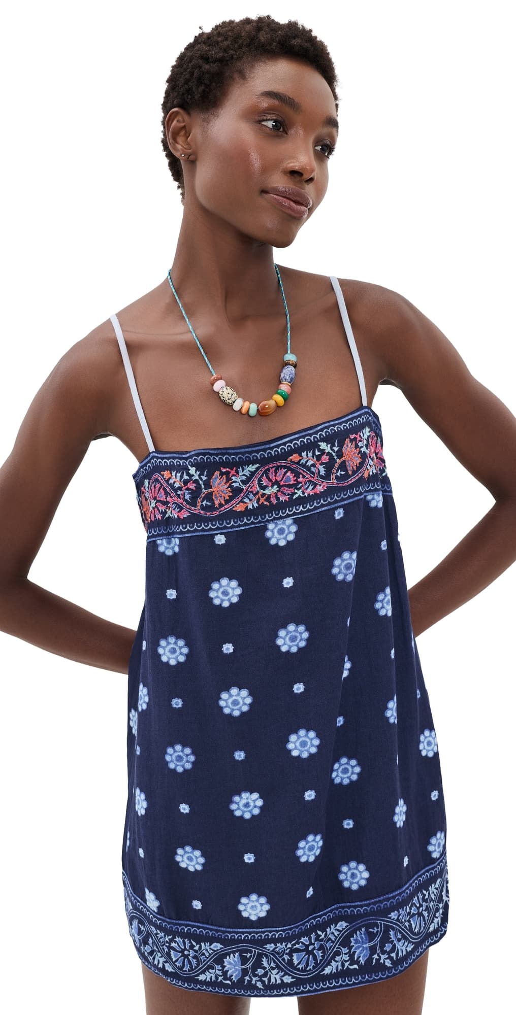 Free People Bali Take Me with You Mini Dress Indigo