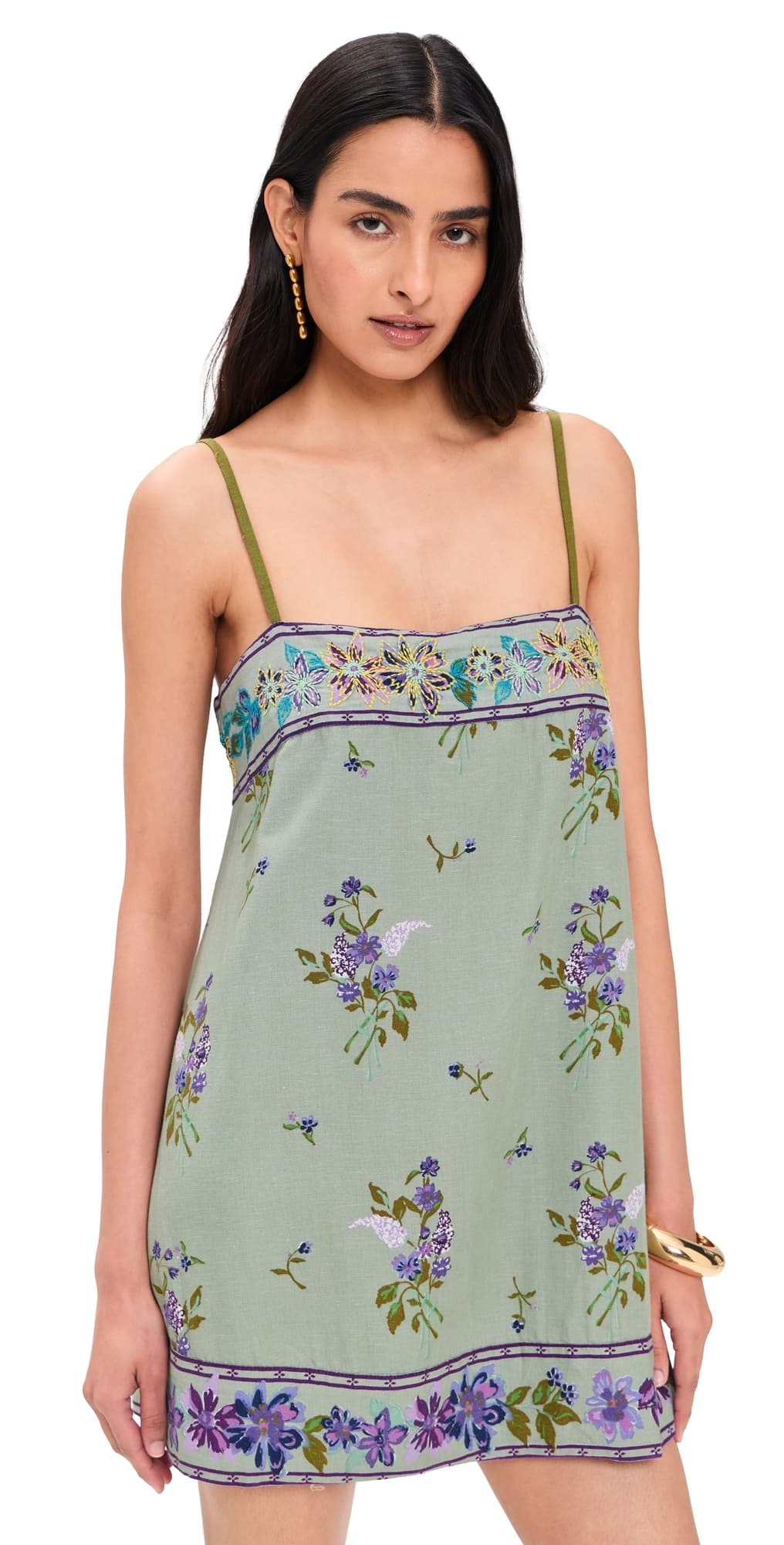 Free People Bali Take Me with You Mini Dress Mint Combo