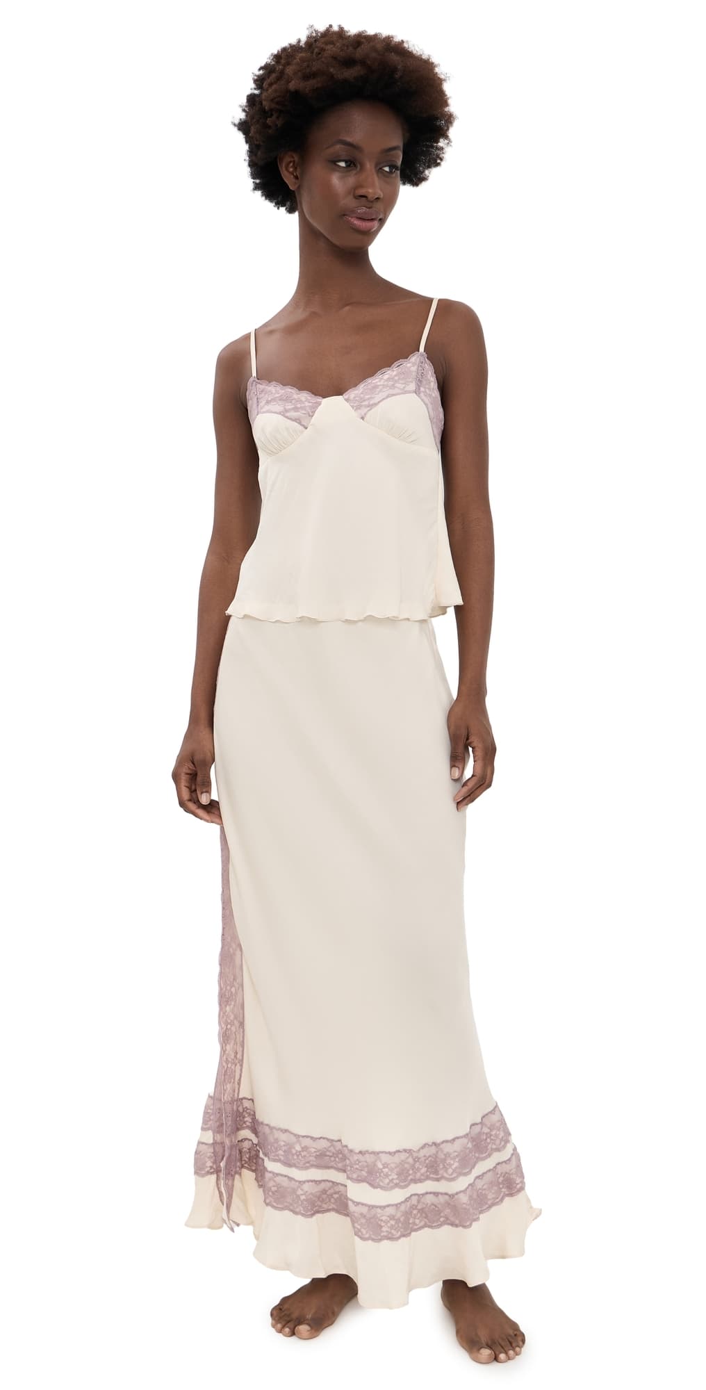 Free People Wish You Were Here Slip Set Pearled Elderberry C