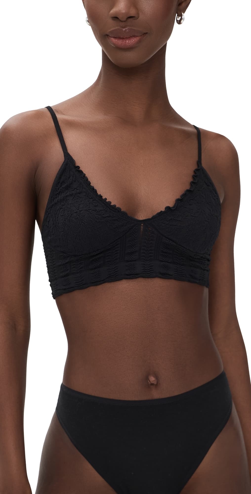 Free People Heirloom Seamless Bralette Black