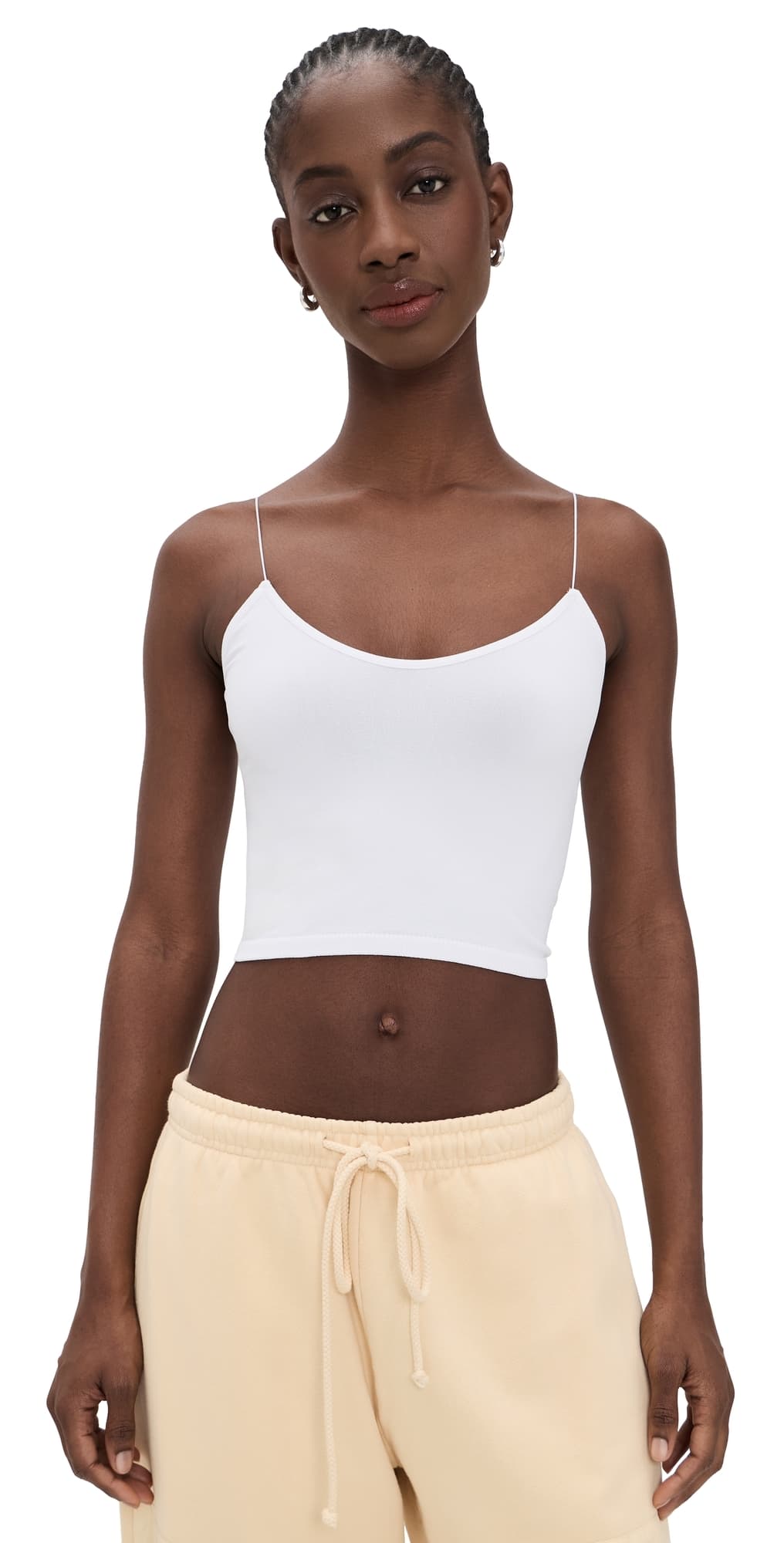 Free People Skinny Strap Seamless Brami White