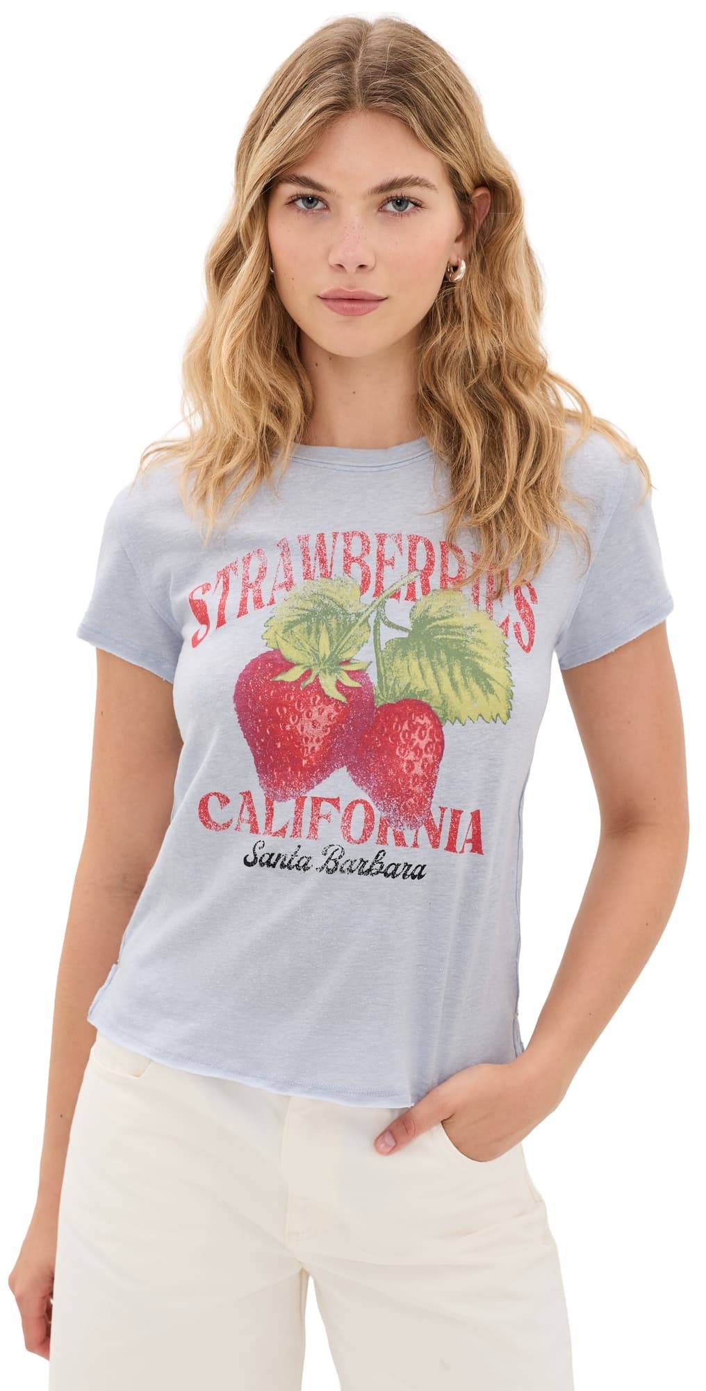 Free People Nova Graphic Tee Strawberry Combo