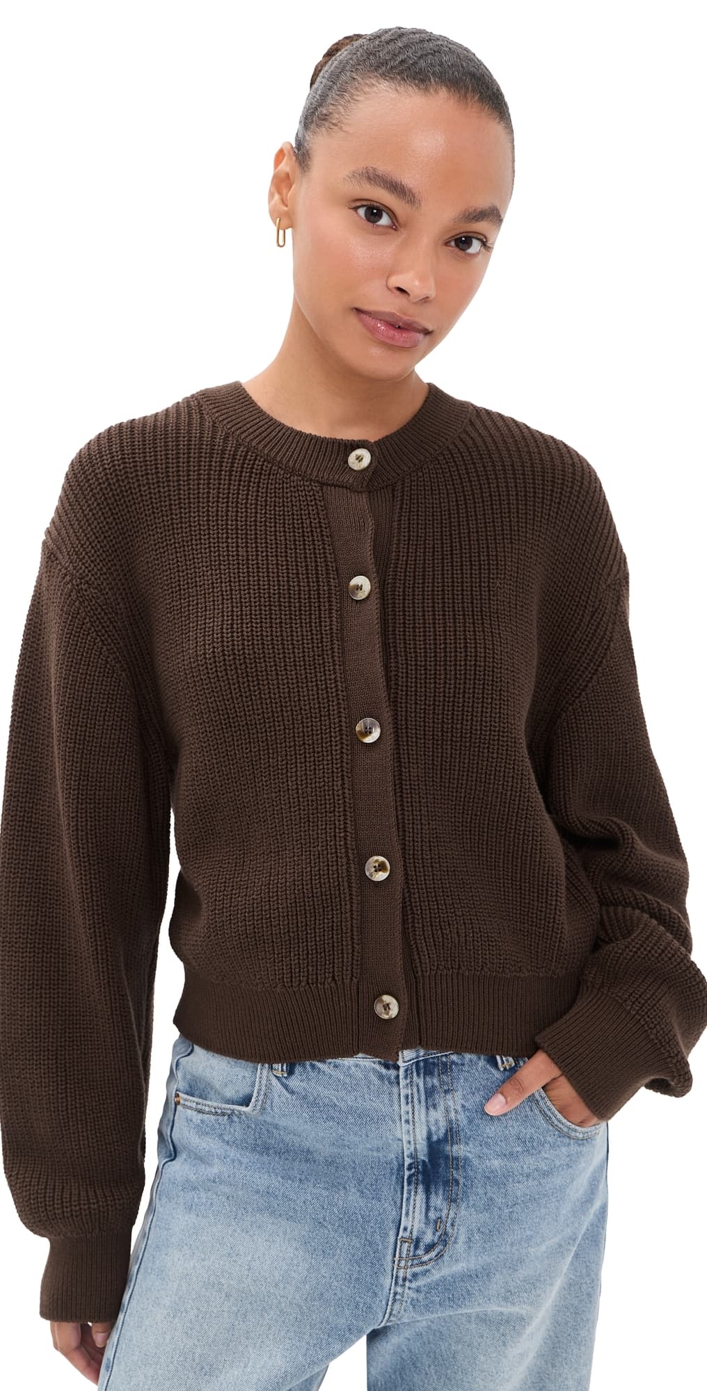 Free People Vienna Cardigan French Chocolate