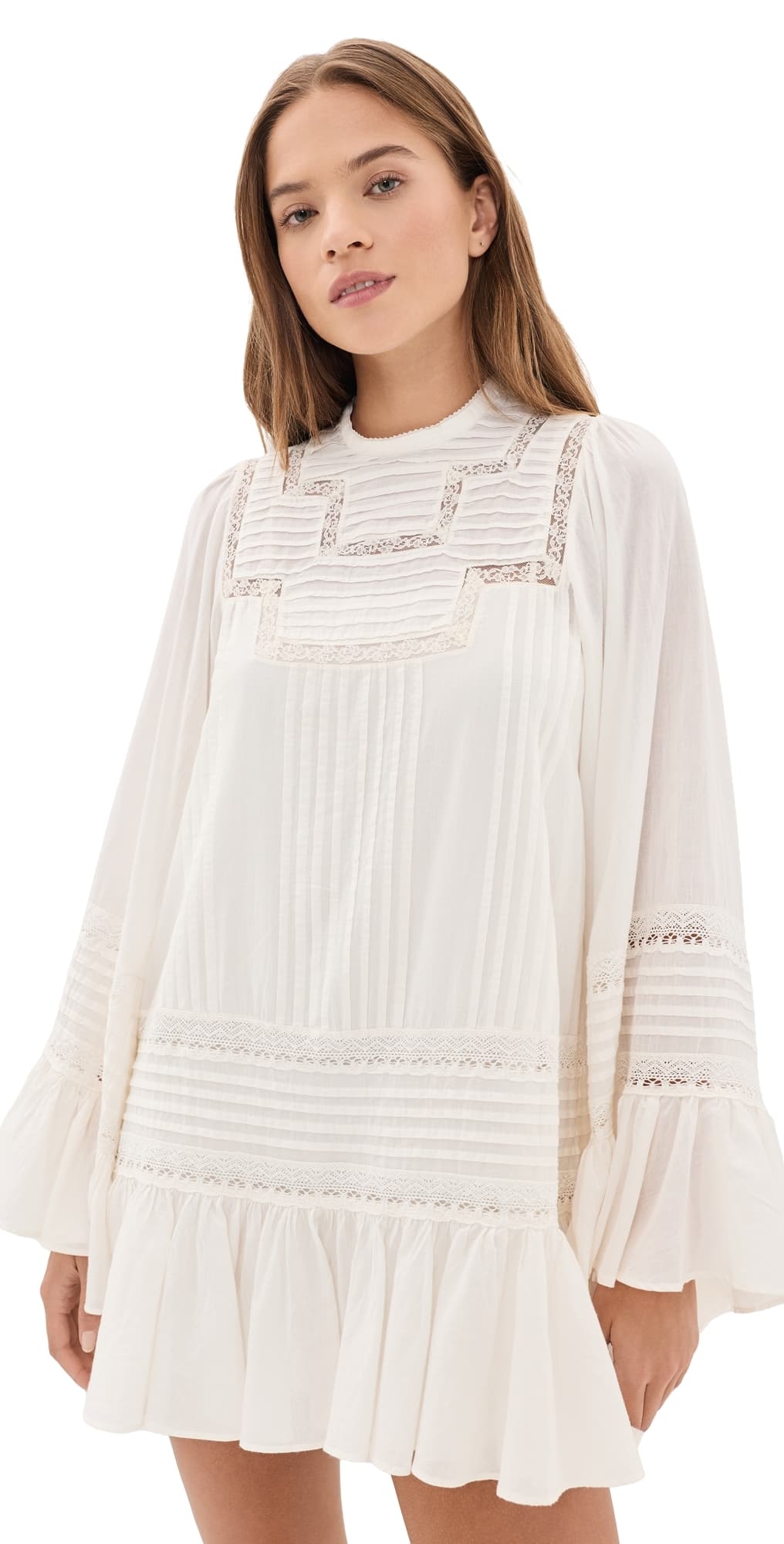 Free People Better Horizons Mini Dress Toasted Eggnog