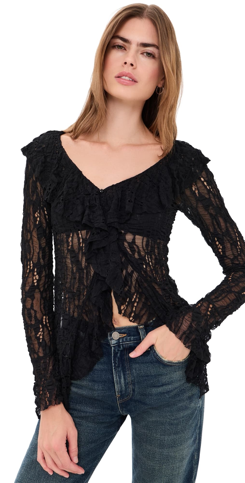 Free People Laney Cardigan Black