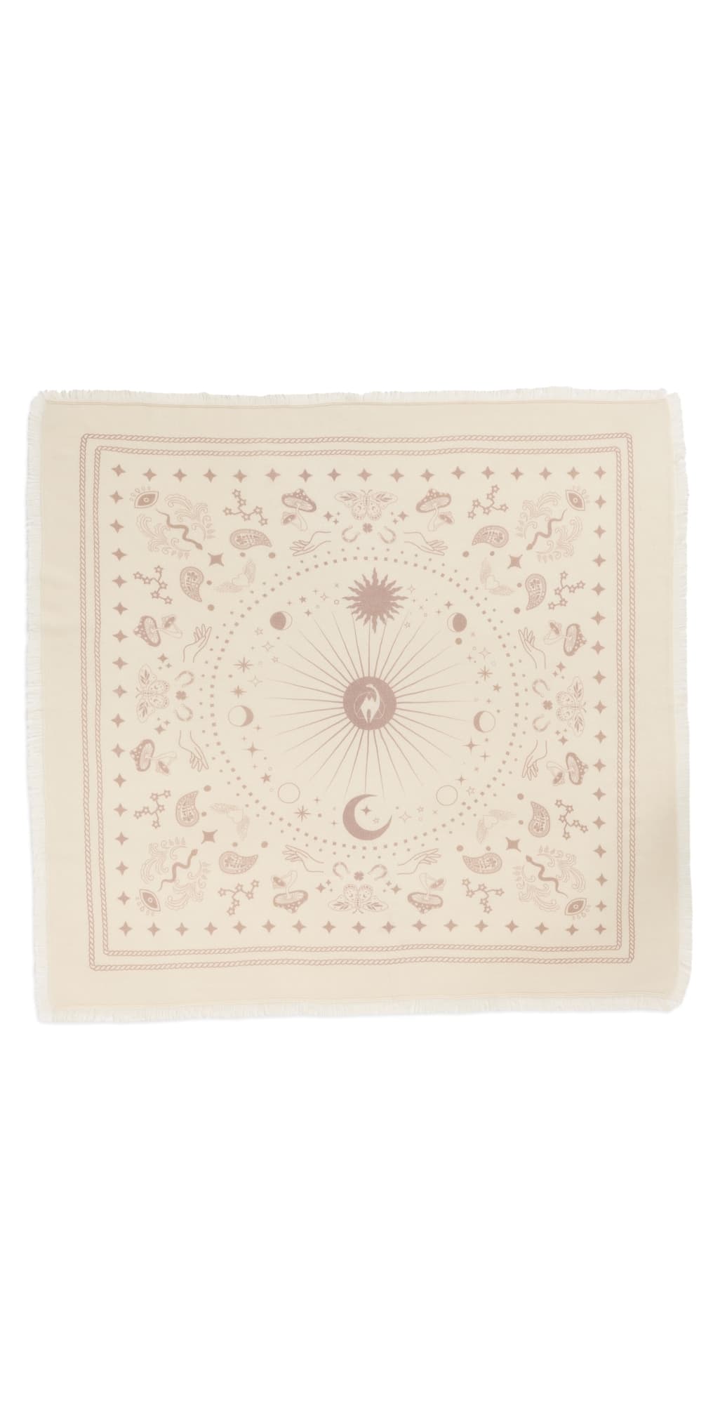 Freya Cashmere Bandana Scarf Lily/Taupe · One Size