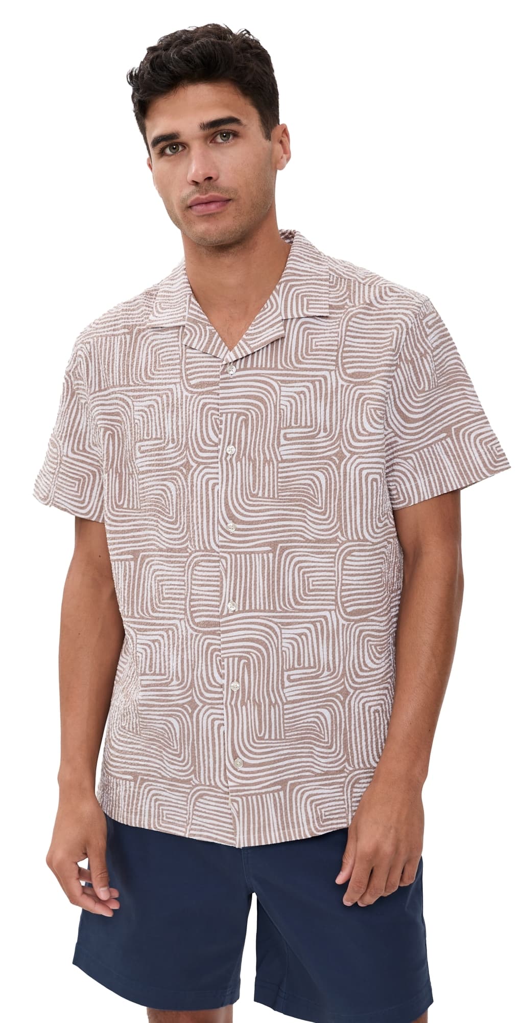 Fair Harbor Castaway Textured Camp Shirt Wavy Sands