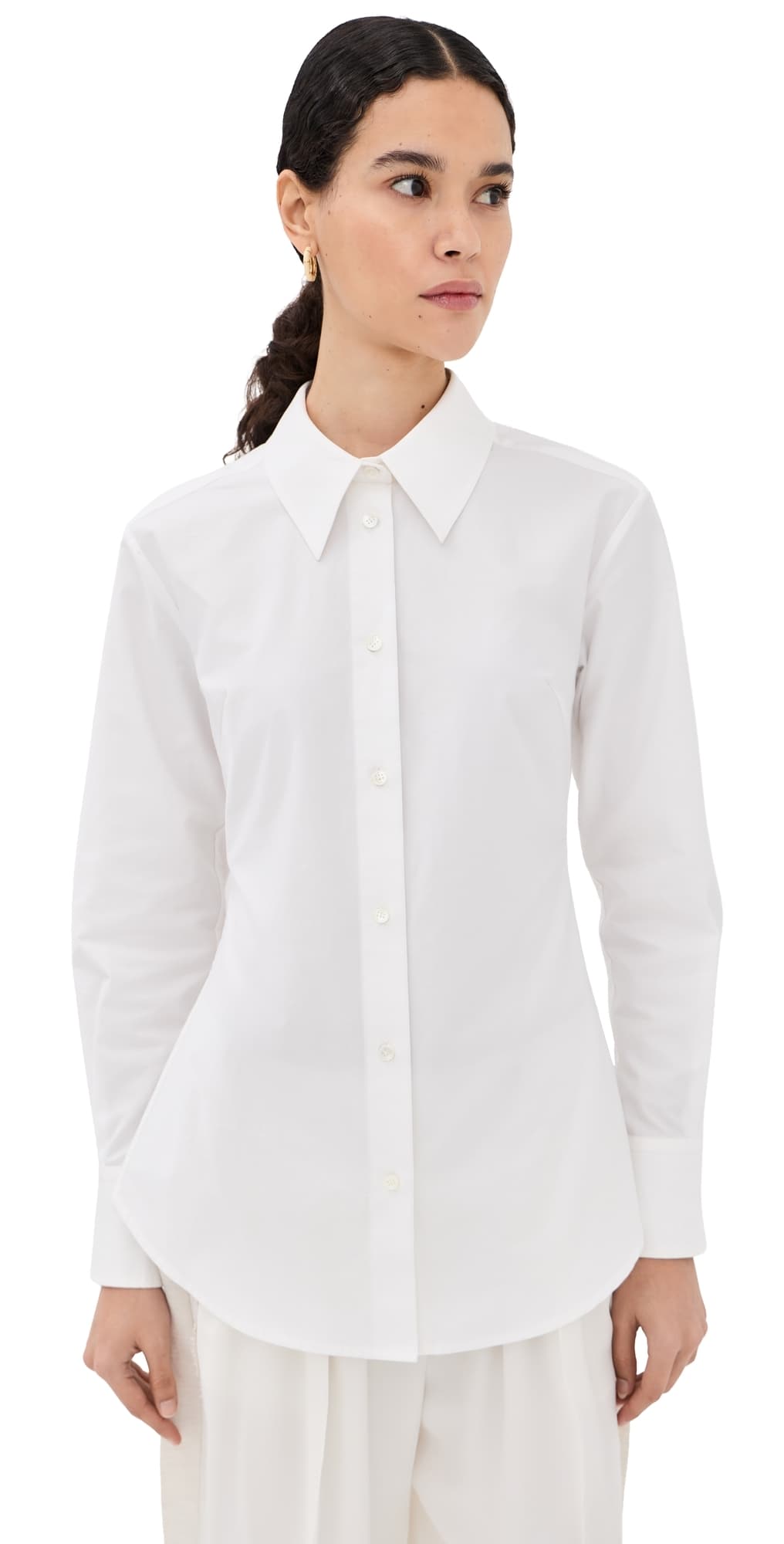 FRENKEN Sharp Open Back Shirt White
