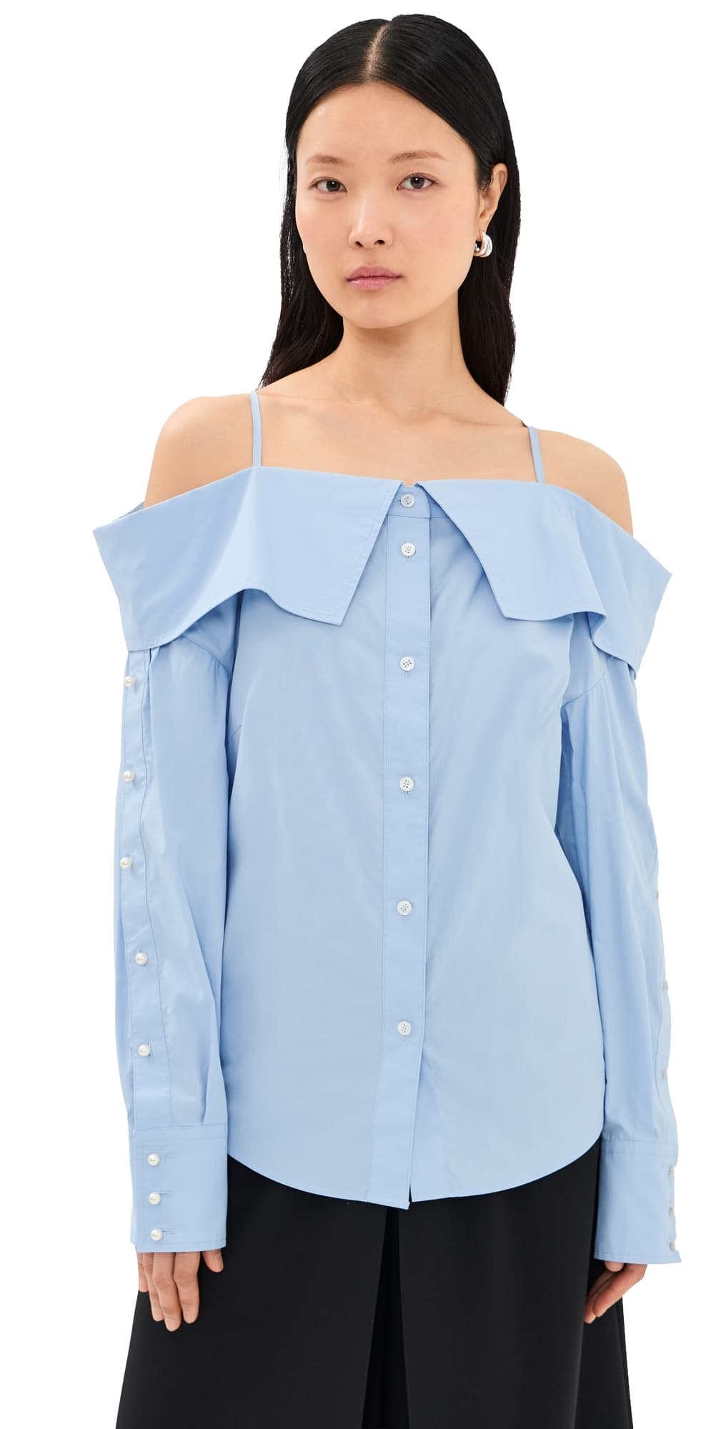 FRENKEN Snap Strap Shirt Light Blue