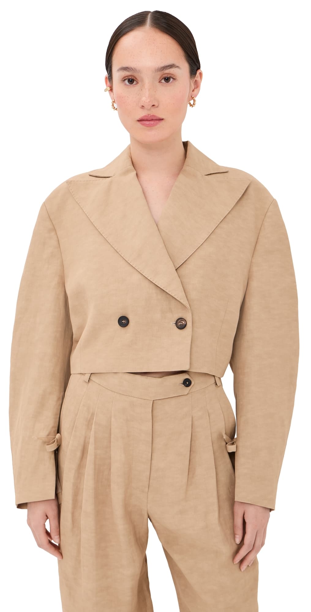 FRENKEN Circle Shape Blazer Dark Ecru