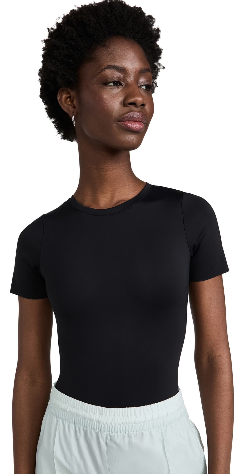 Good American Sculpting Tee Thong Bodysuit Black001